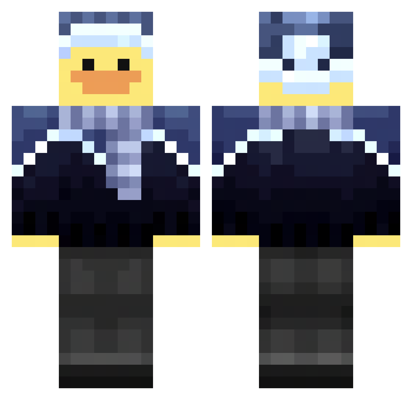 Potatoecannon0 Minecraft skin, front and back view