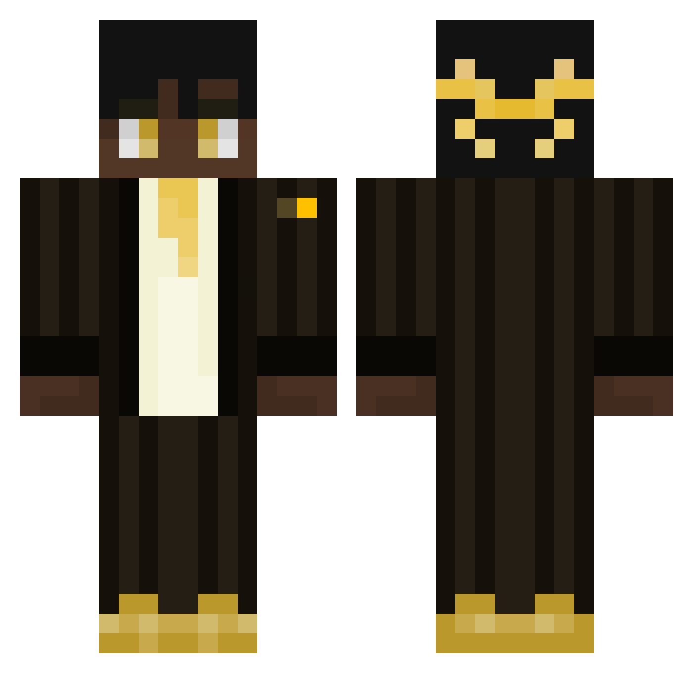 VictoriusMC Minecraft skin, front and back view