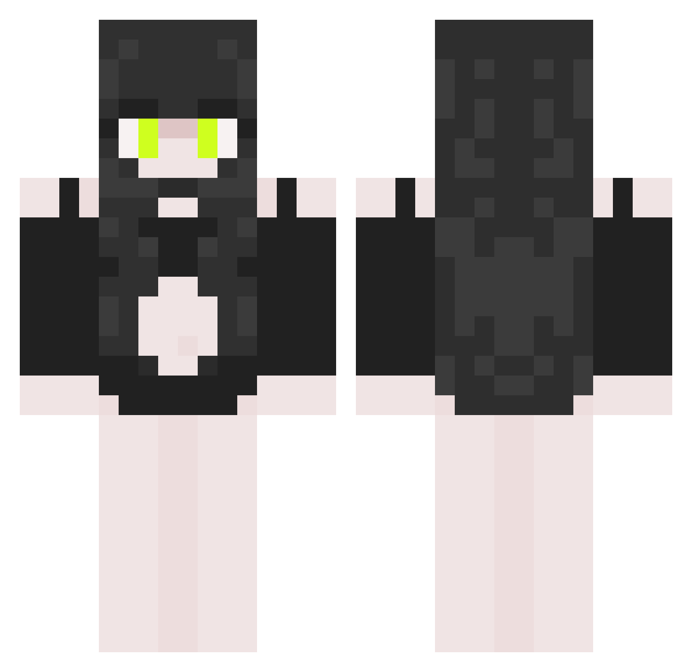 Zilka0116 Minecraft skin, front and back view