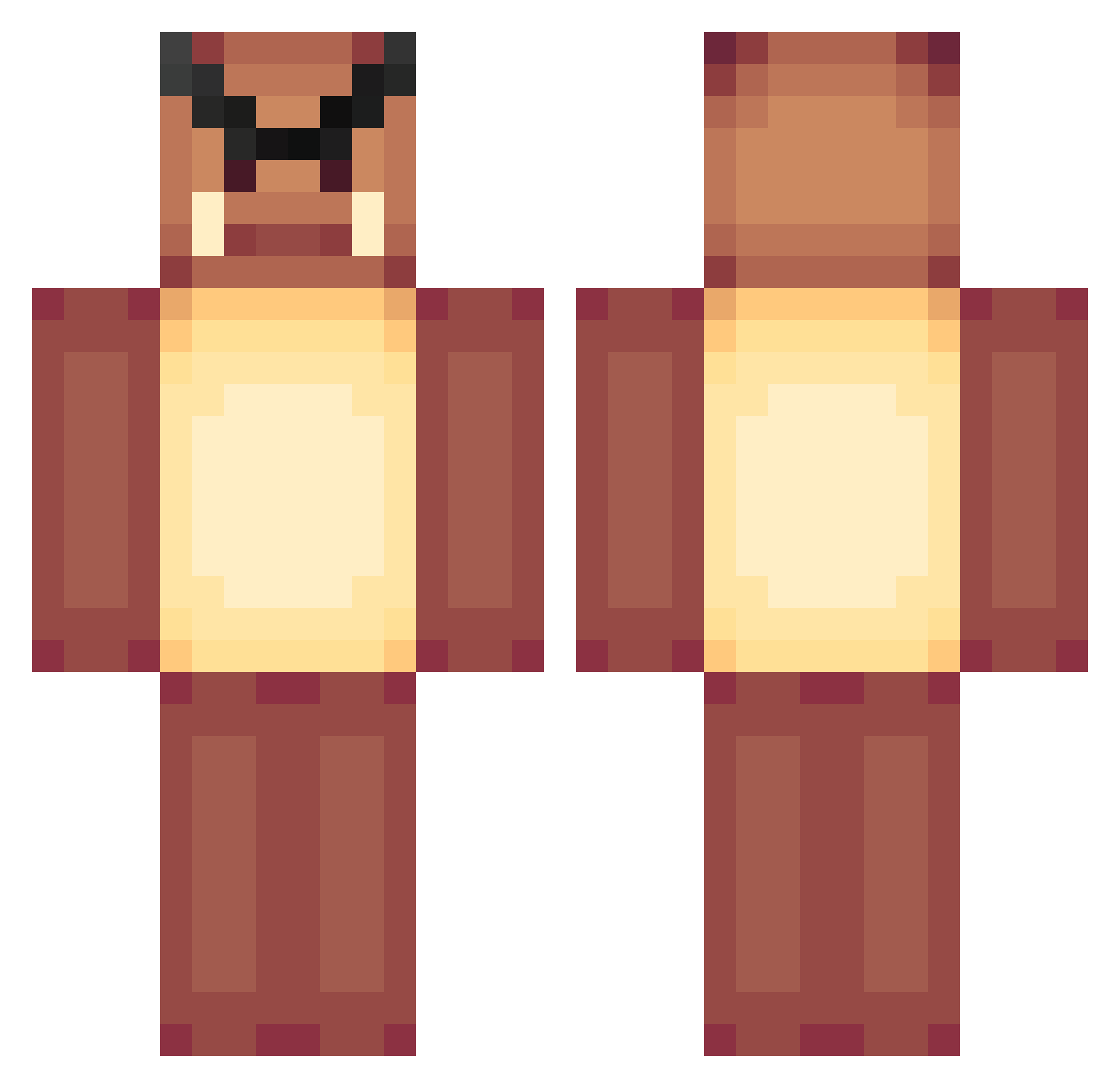 Instinct764 Minecraft skin, front and back view