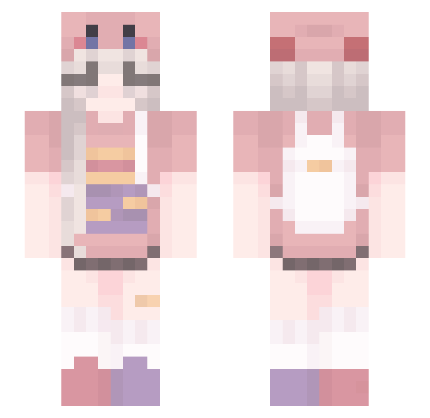ferowo Minecraft skin, front and back view