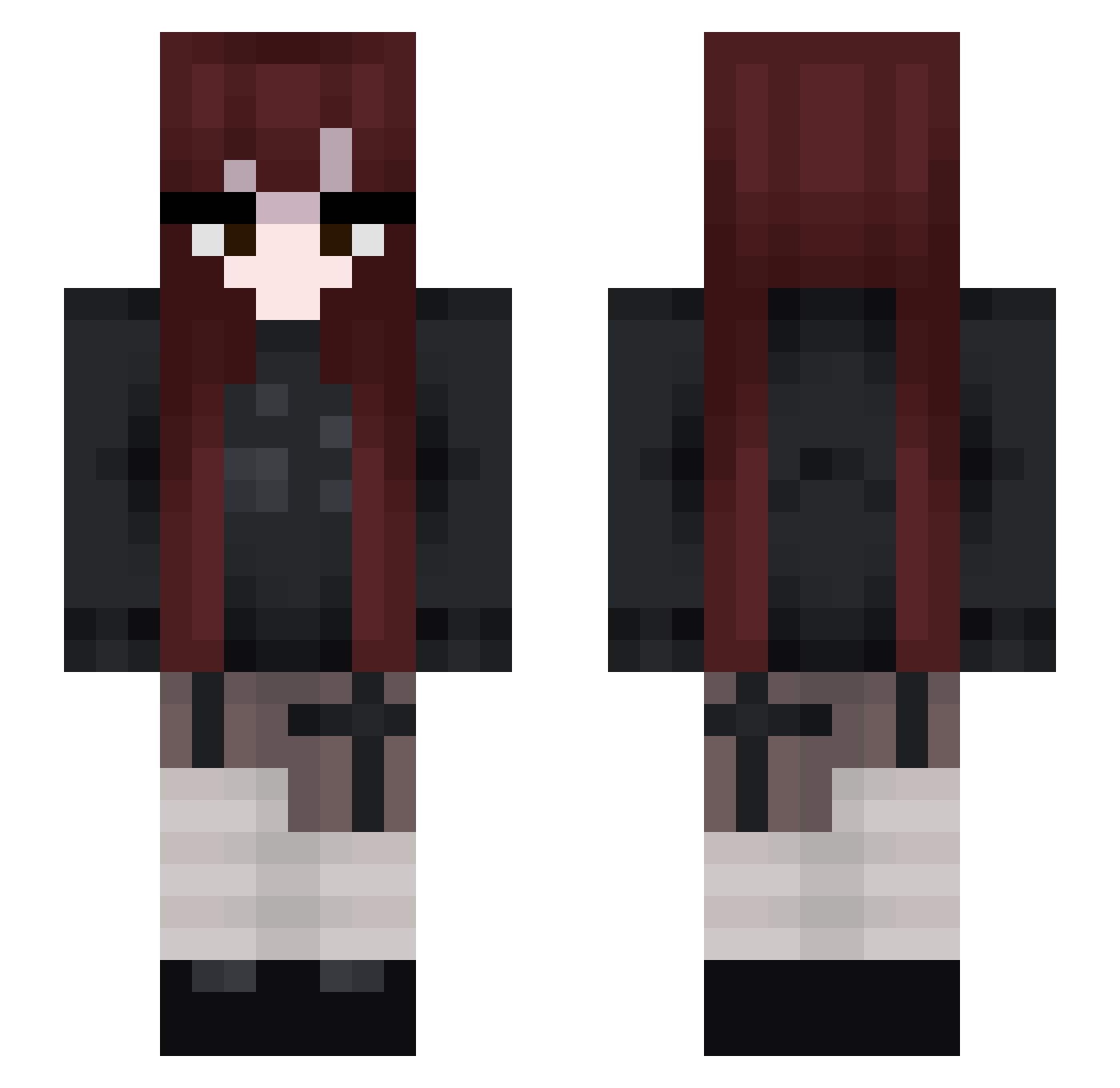 evie_elyn Minecraft skin, front and back view