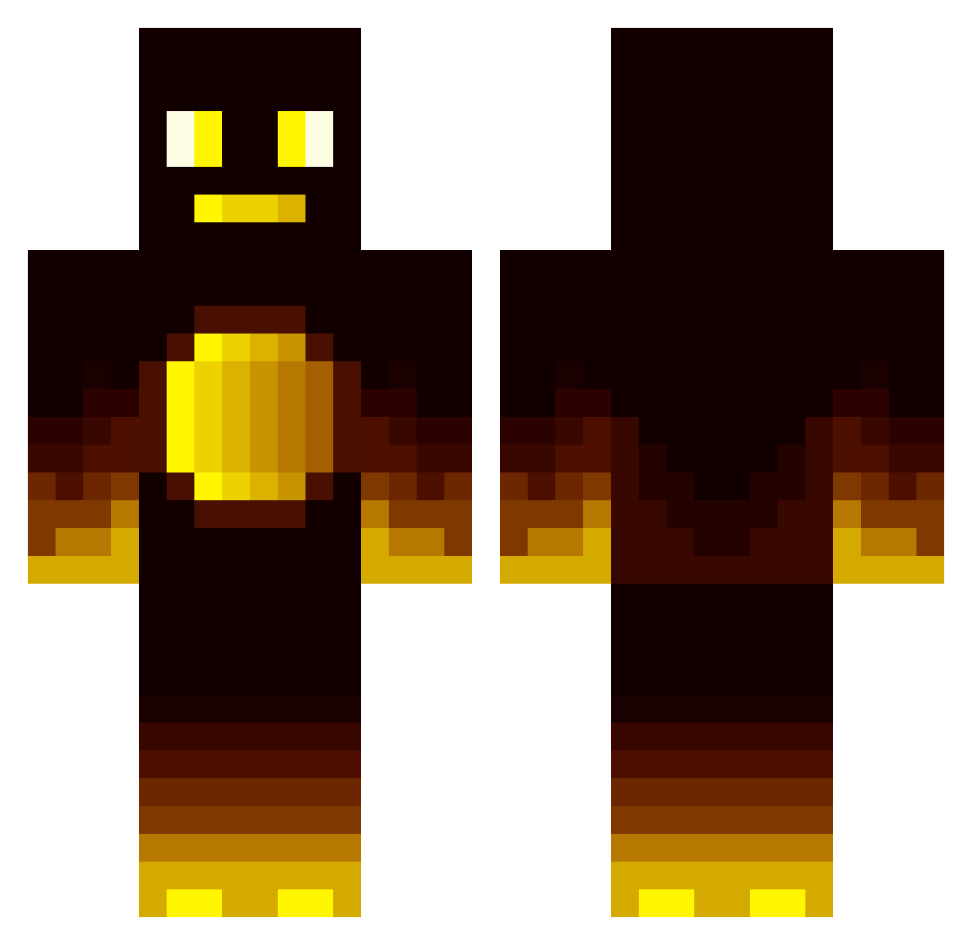 AndroAGENT Minecraft skin, front and back view