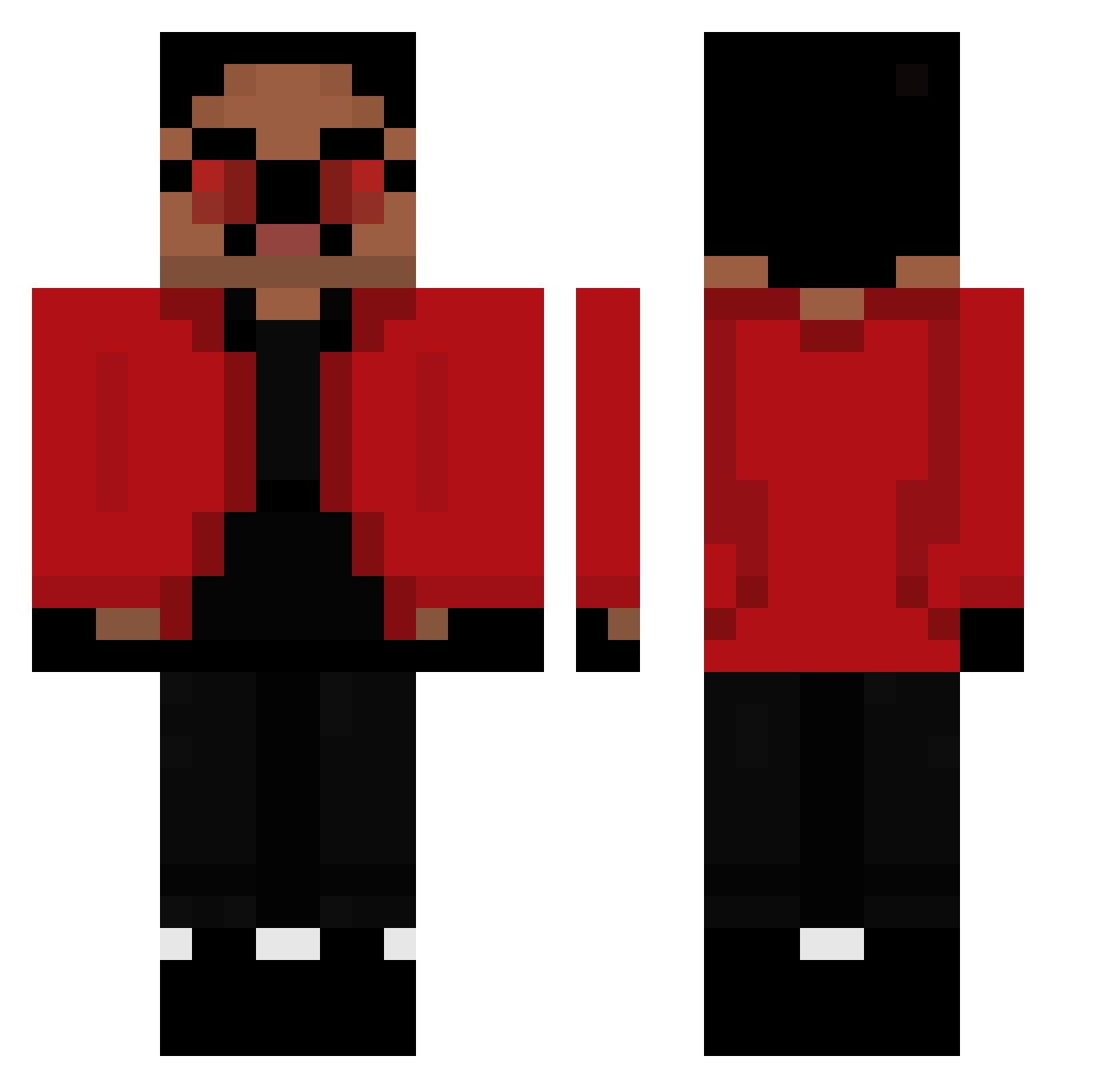BiggySmooth Minecraft skin, front and back view