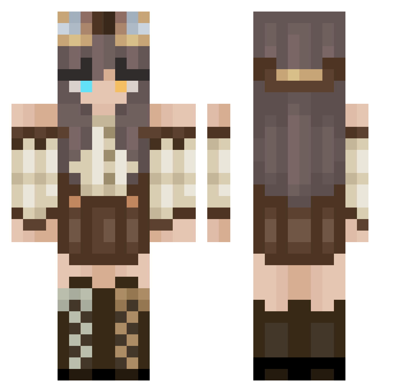 FallenWeaver Minecraft skin, front and back view