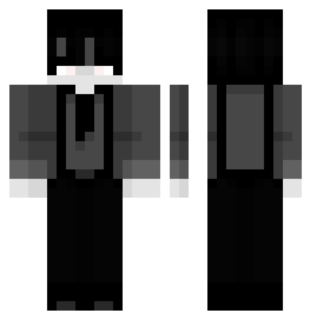 AS1N1 Minecraft skin, front and back view