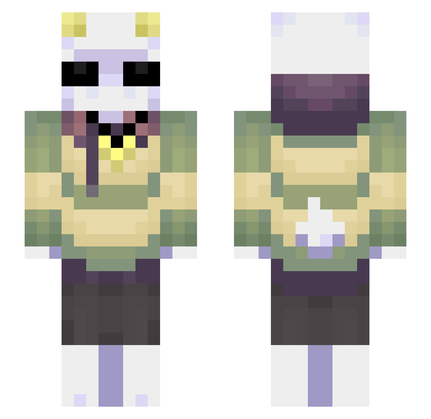 jaimewow Minecraft skin, front and back view