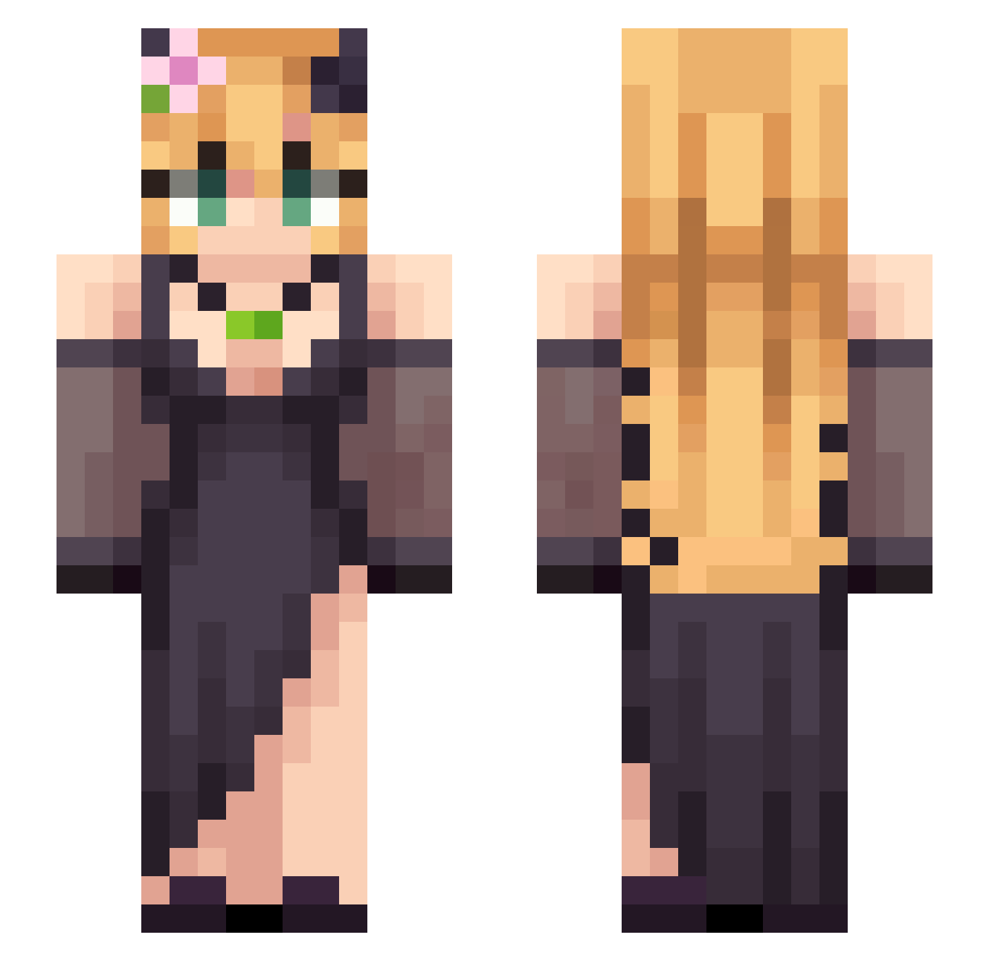 brele7676 Minecraft skin, front and back view