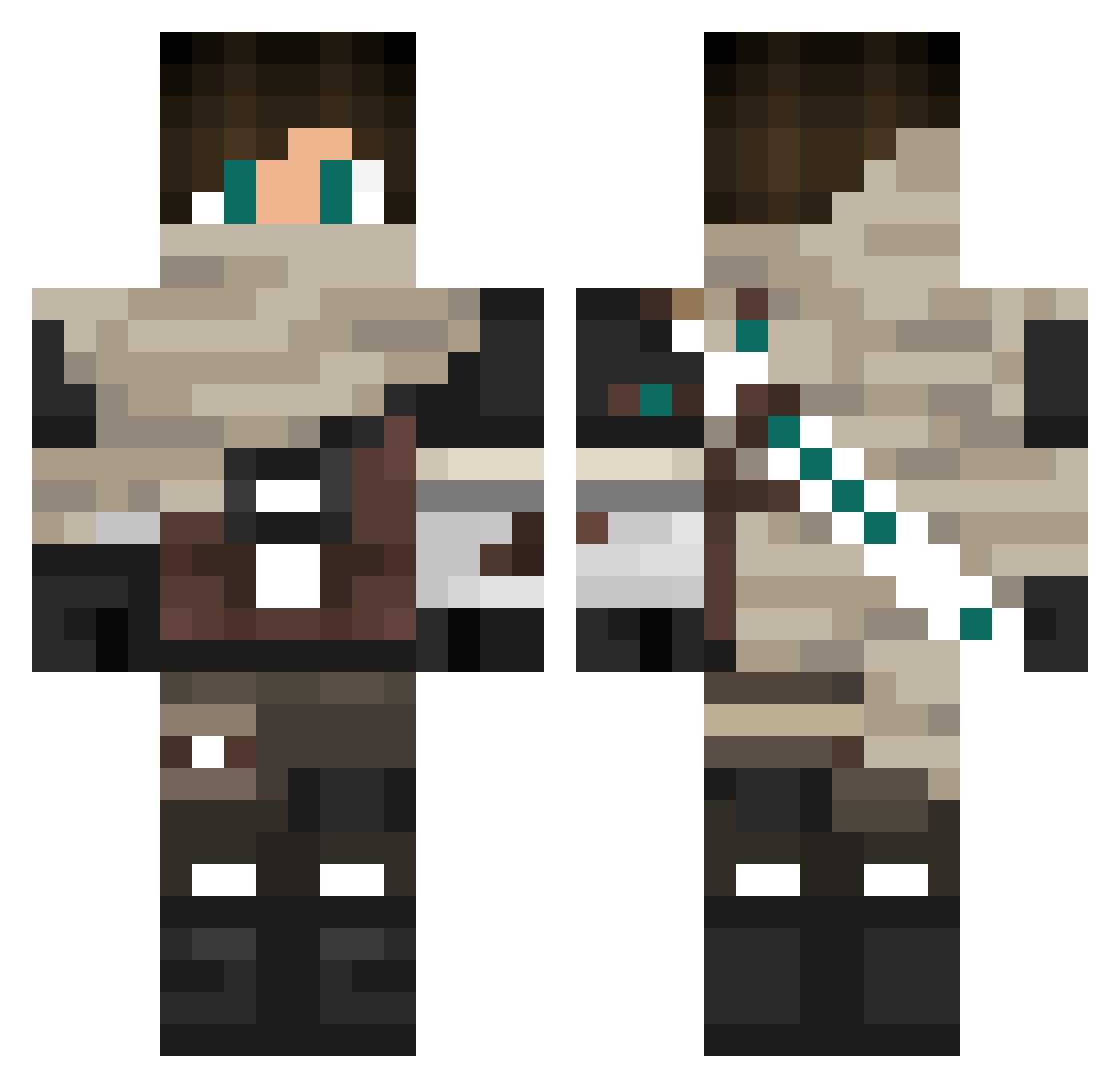 1Triikz Minecraft skin, front and back view