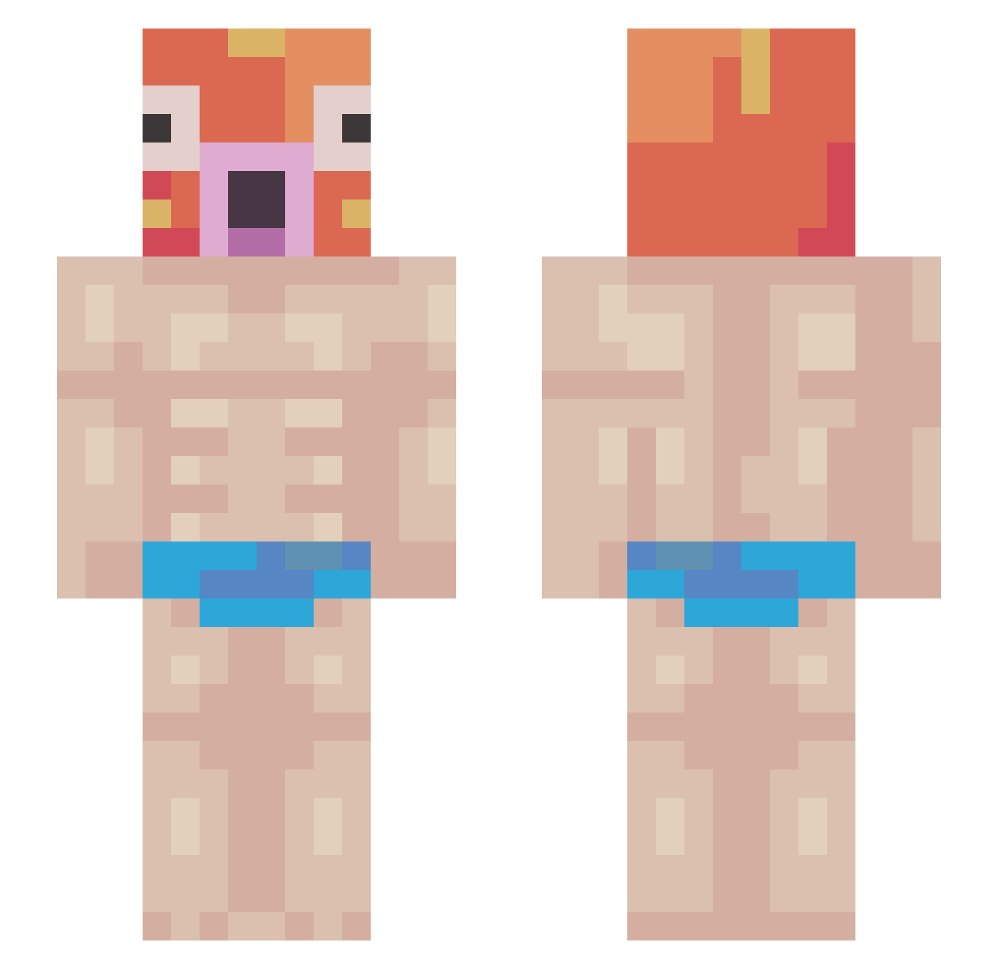 Spaceguy29 Minecraft skin, front and back view