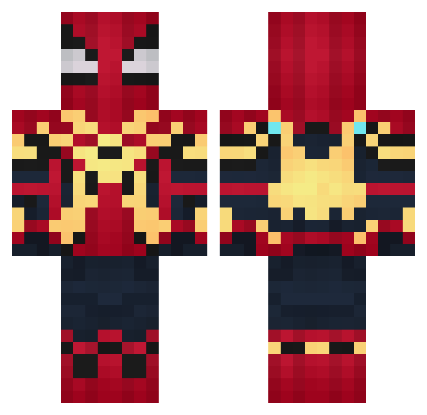 XenonLovesSad Minecraft skin, front and back view