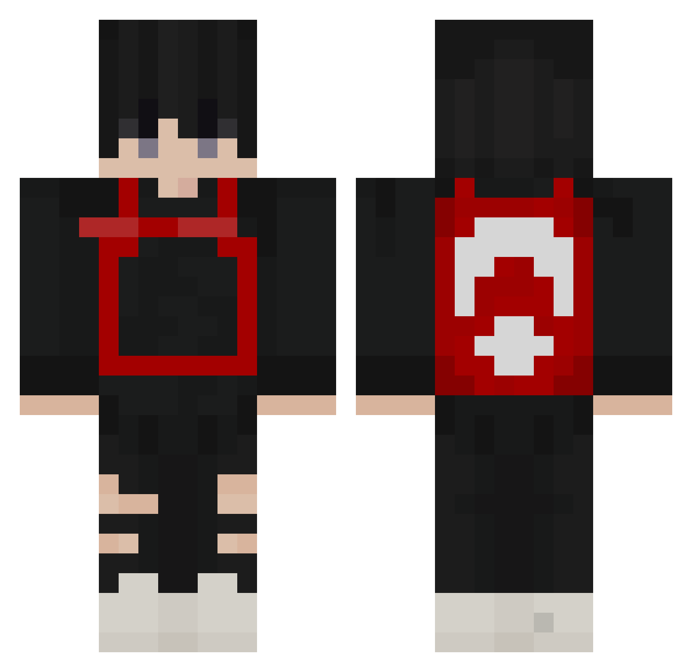 bax1n Minecraft skin, front and back view