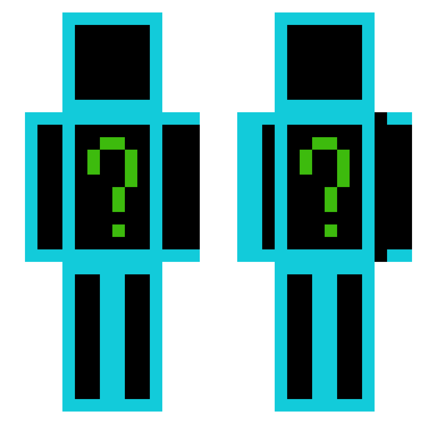 JemmyLegz Minecraft skin, front and back view