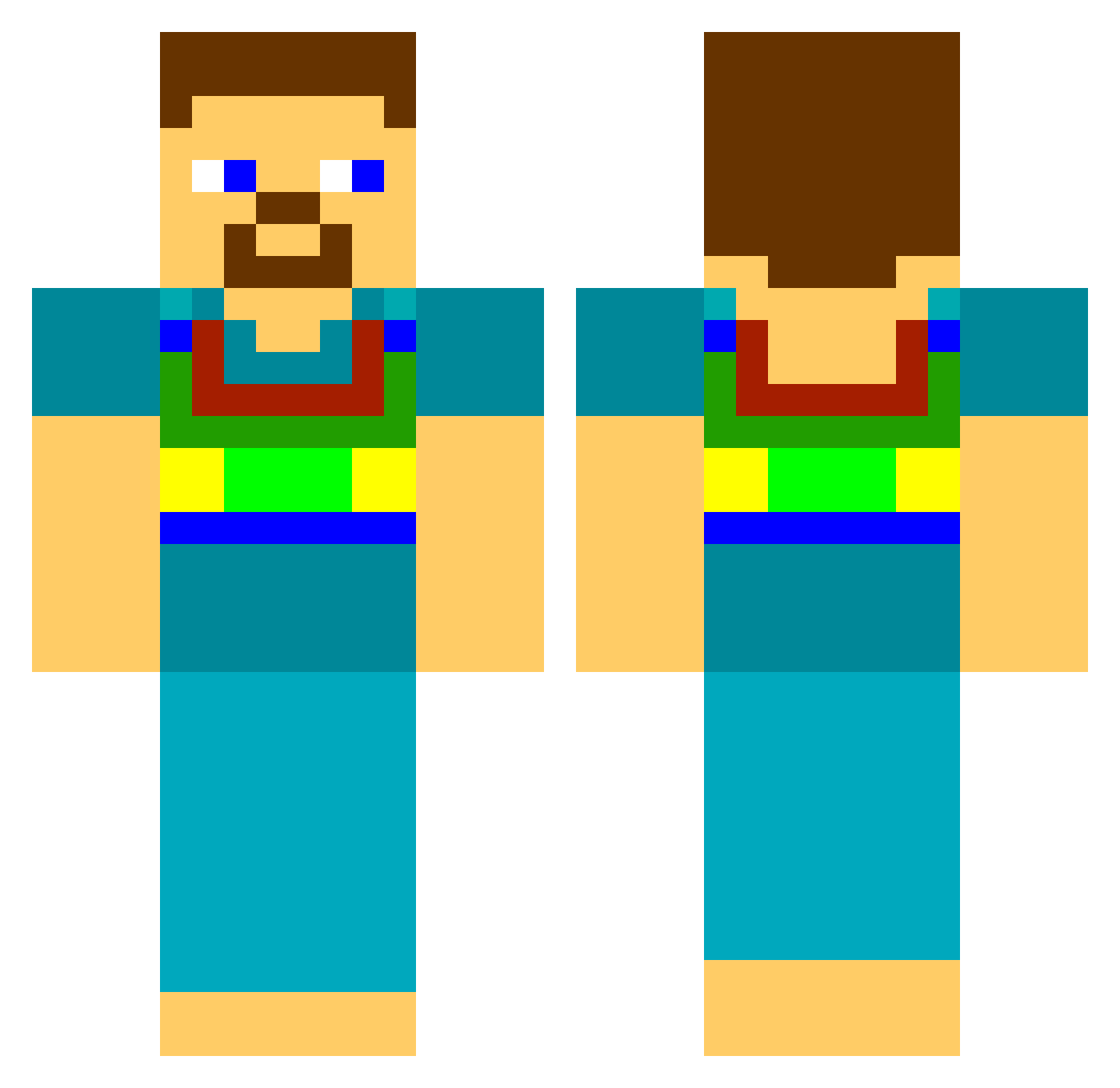 QuarzoFan2 Minecraft skin, front and back view