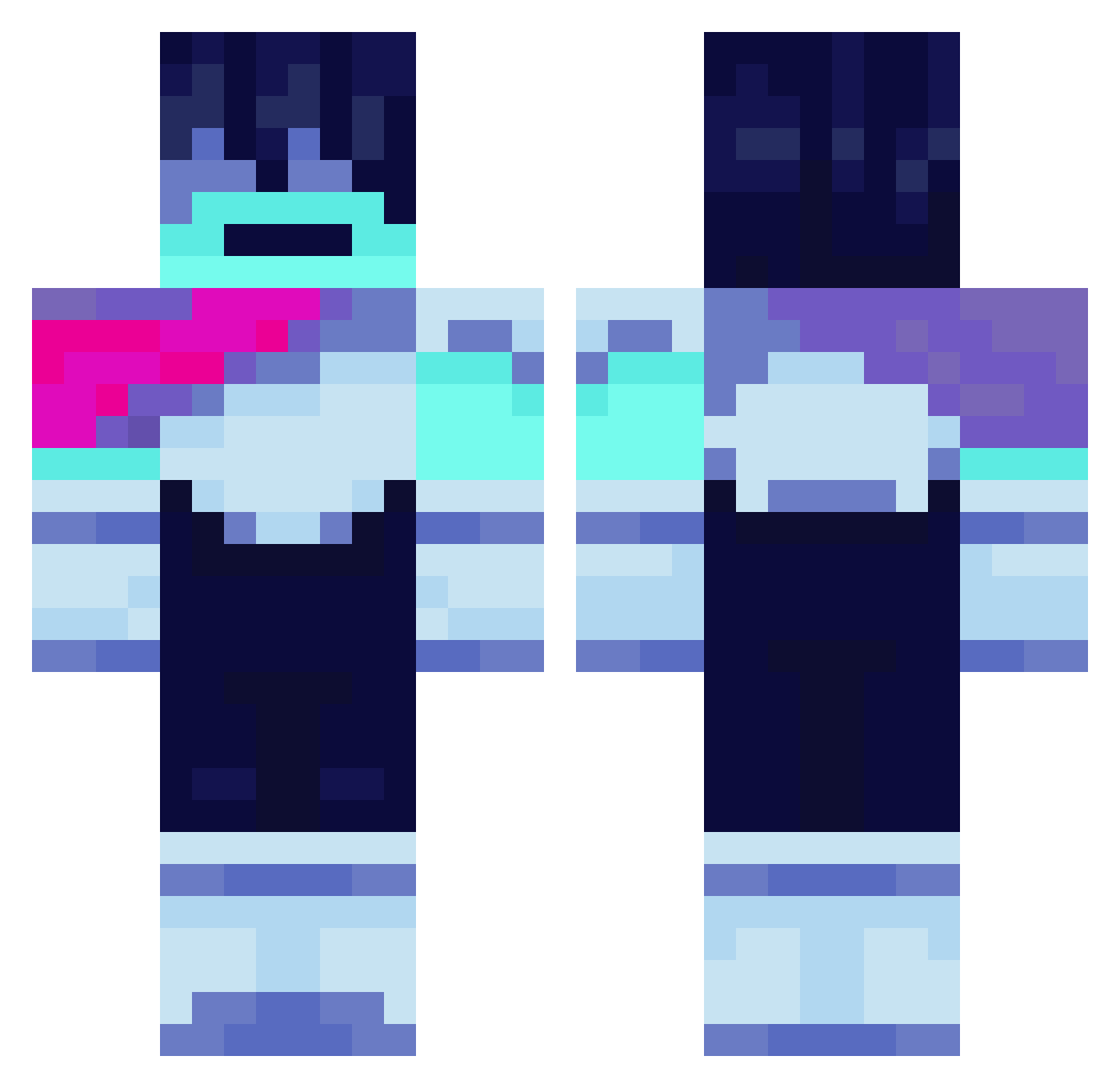 iUseNixBTW Minecraft skin, front and back view