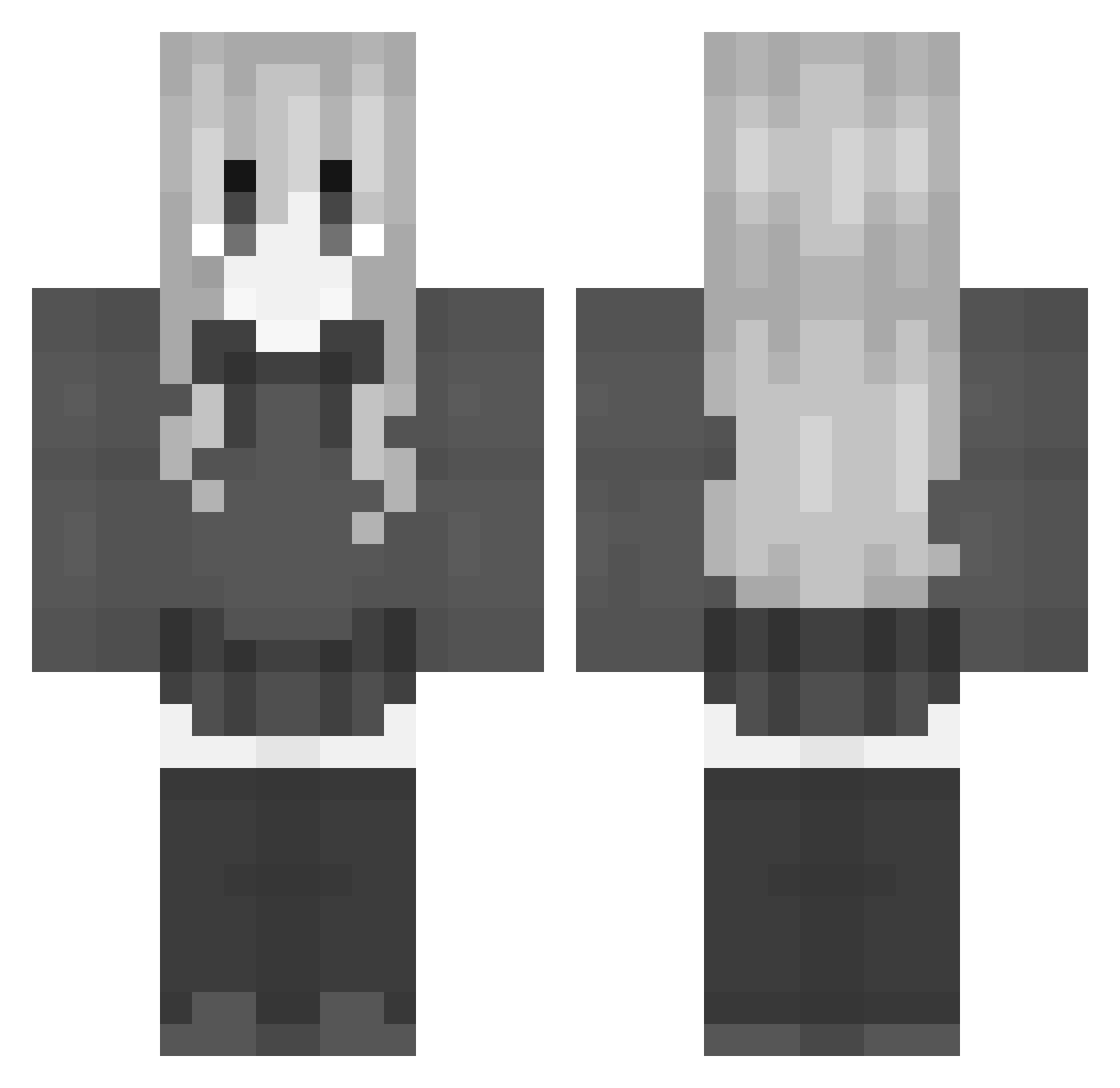 Styleless Minecraft skin, front and back view