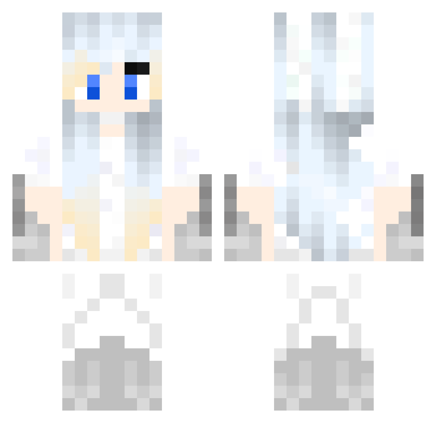 wtex Minecraft skin, front and back view