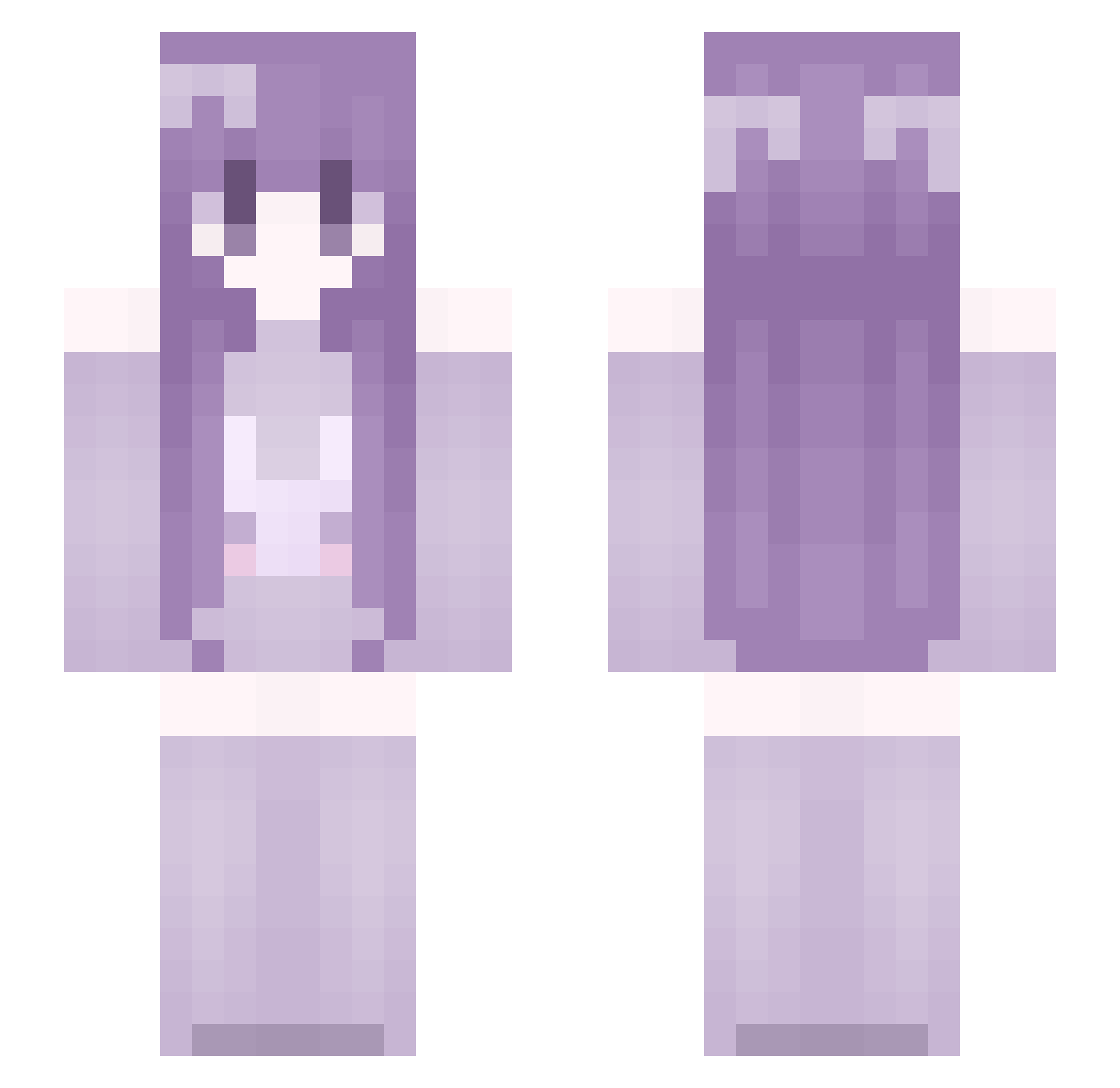 SimCreek Minecraft skin, front and back view