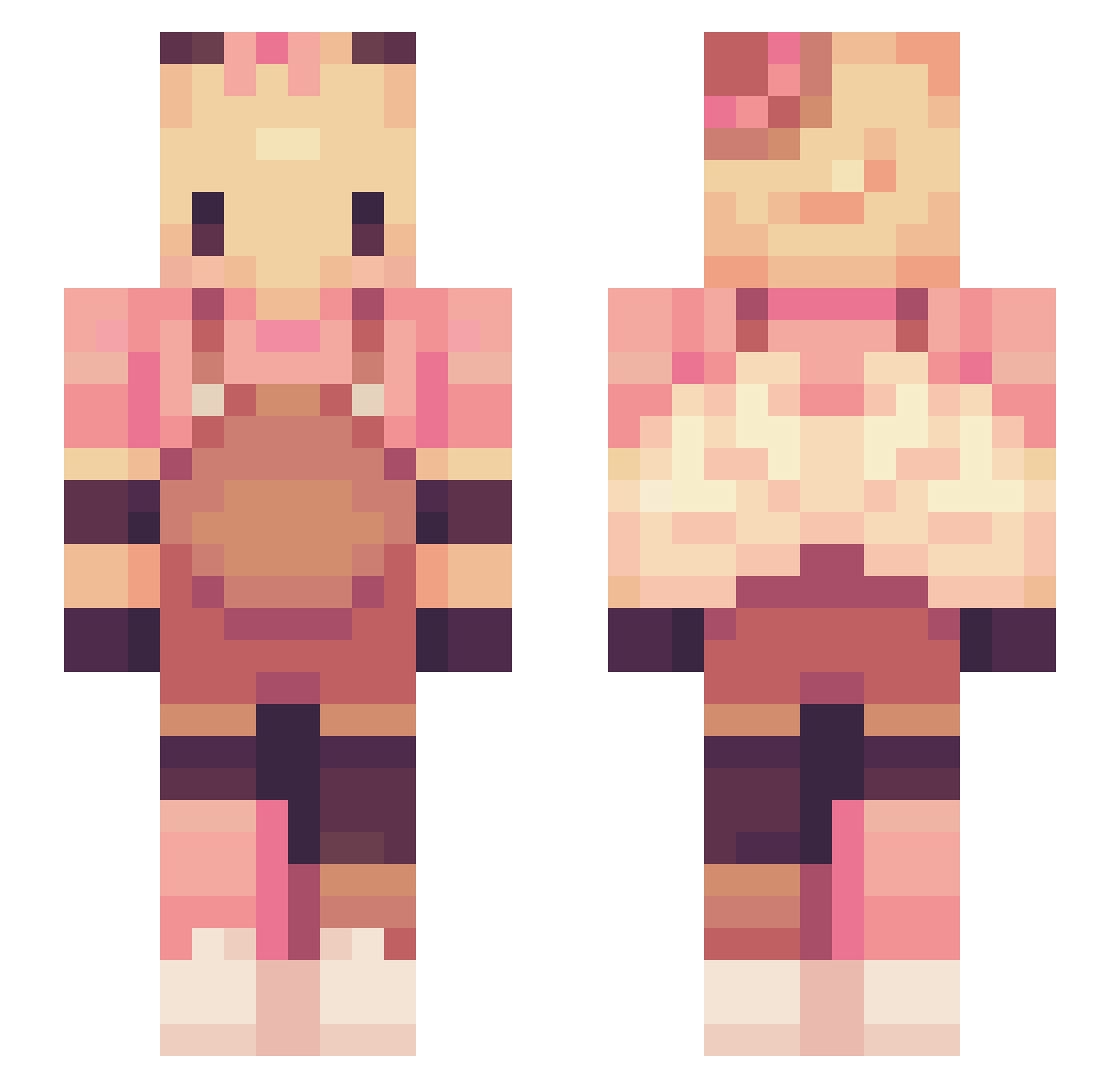 Koiieau Minecraft skin, front and back view