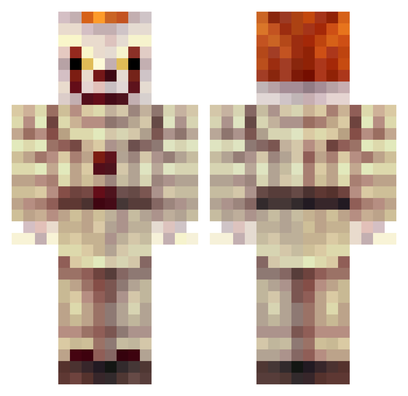 IKONKros Minecraft skin, front and back view