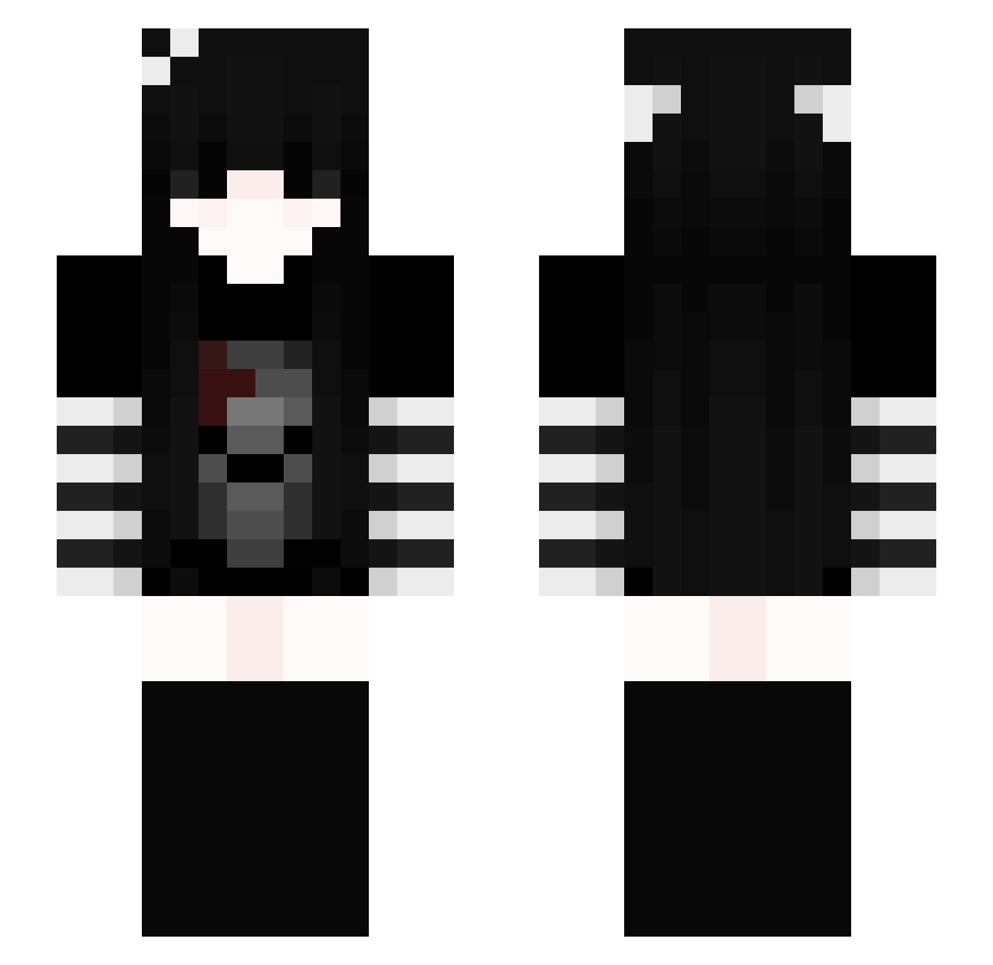 PUMPKINHEX Minecraft skin, front and back view