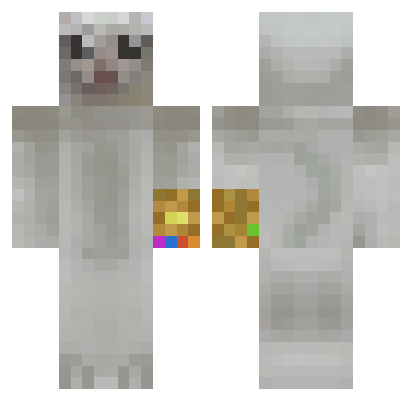 Nautilus Minecraft skin, front and back view