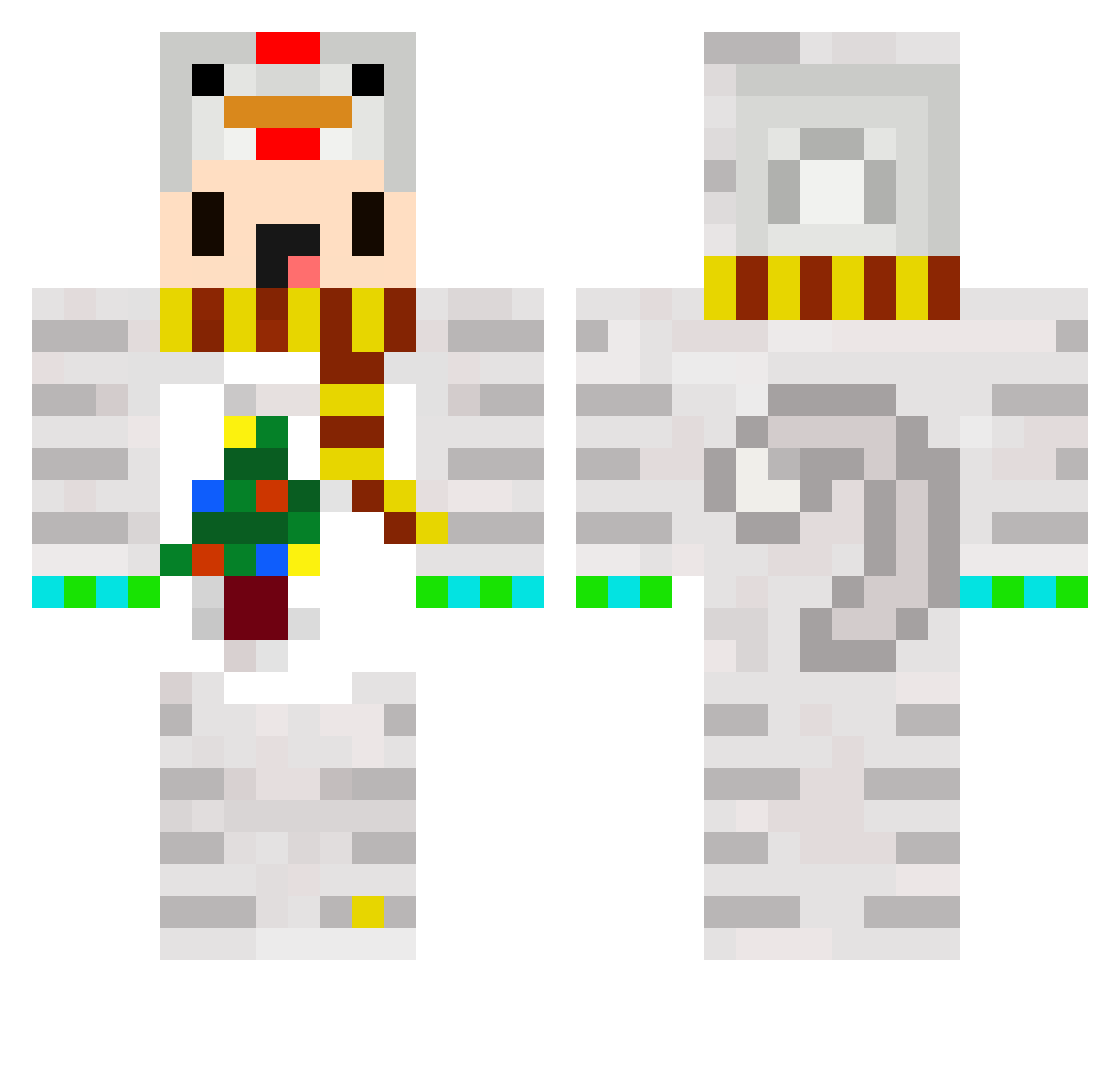 UnlegitAlphaNils Minecraft skin, front and back view