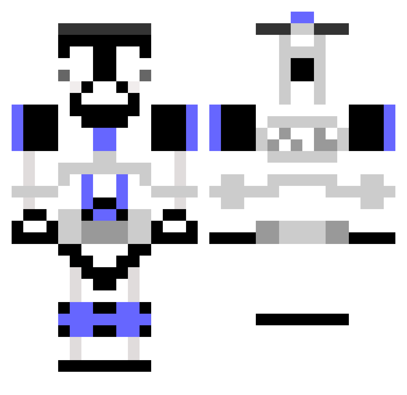 Retter Minecraft skin, front and back view