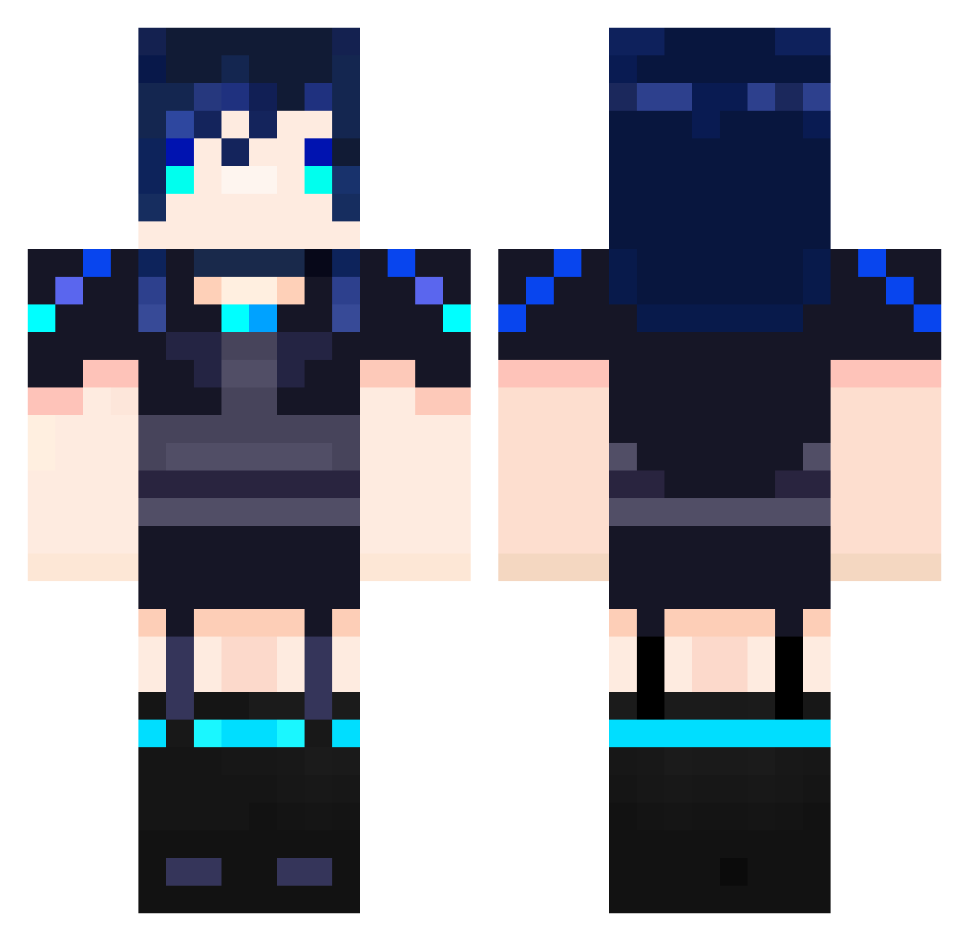 yunari930 Minecraft skin, front and back view