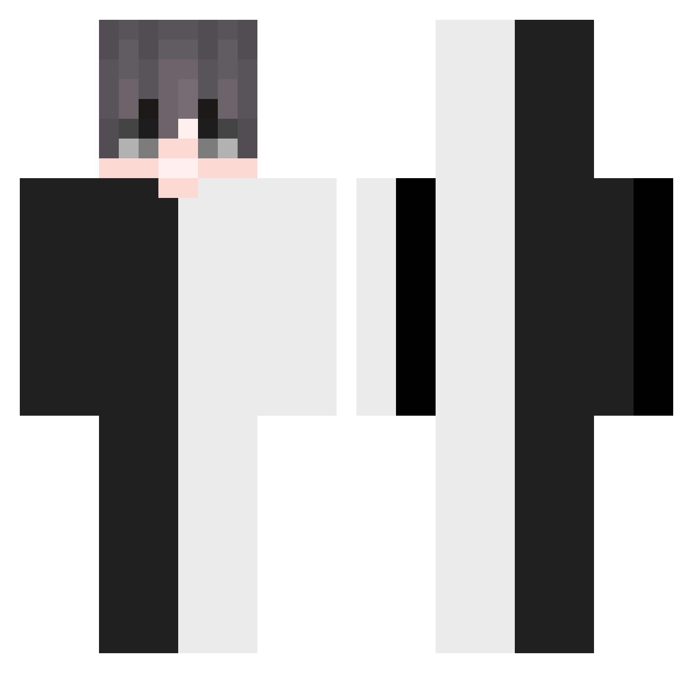 sofola Minecraft skin, front and back view