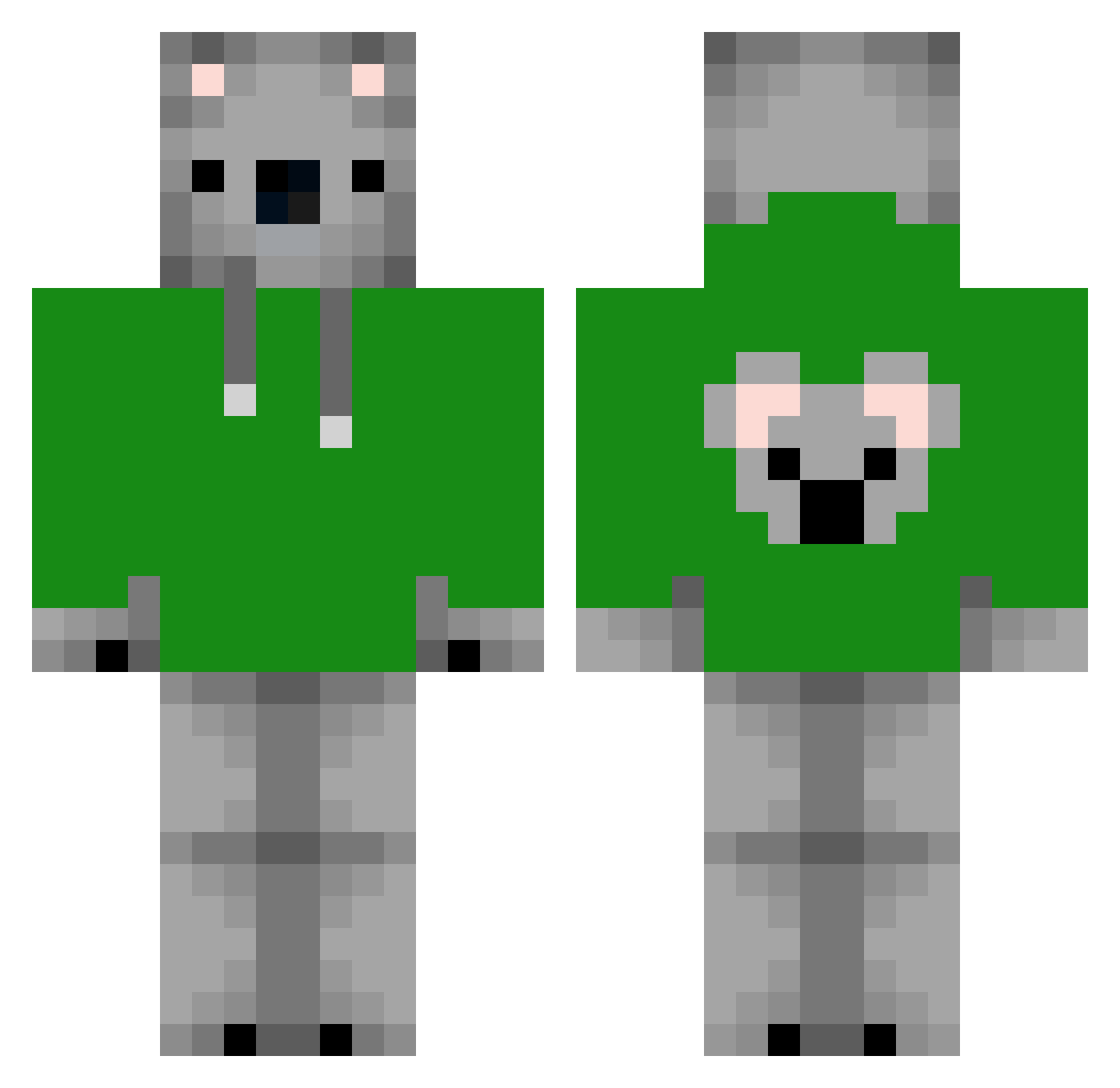 Stasiek12 Minecraft skin, front and back view