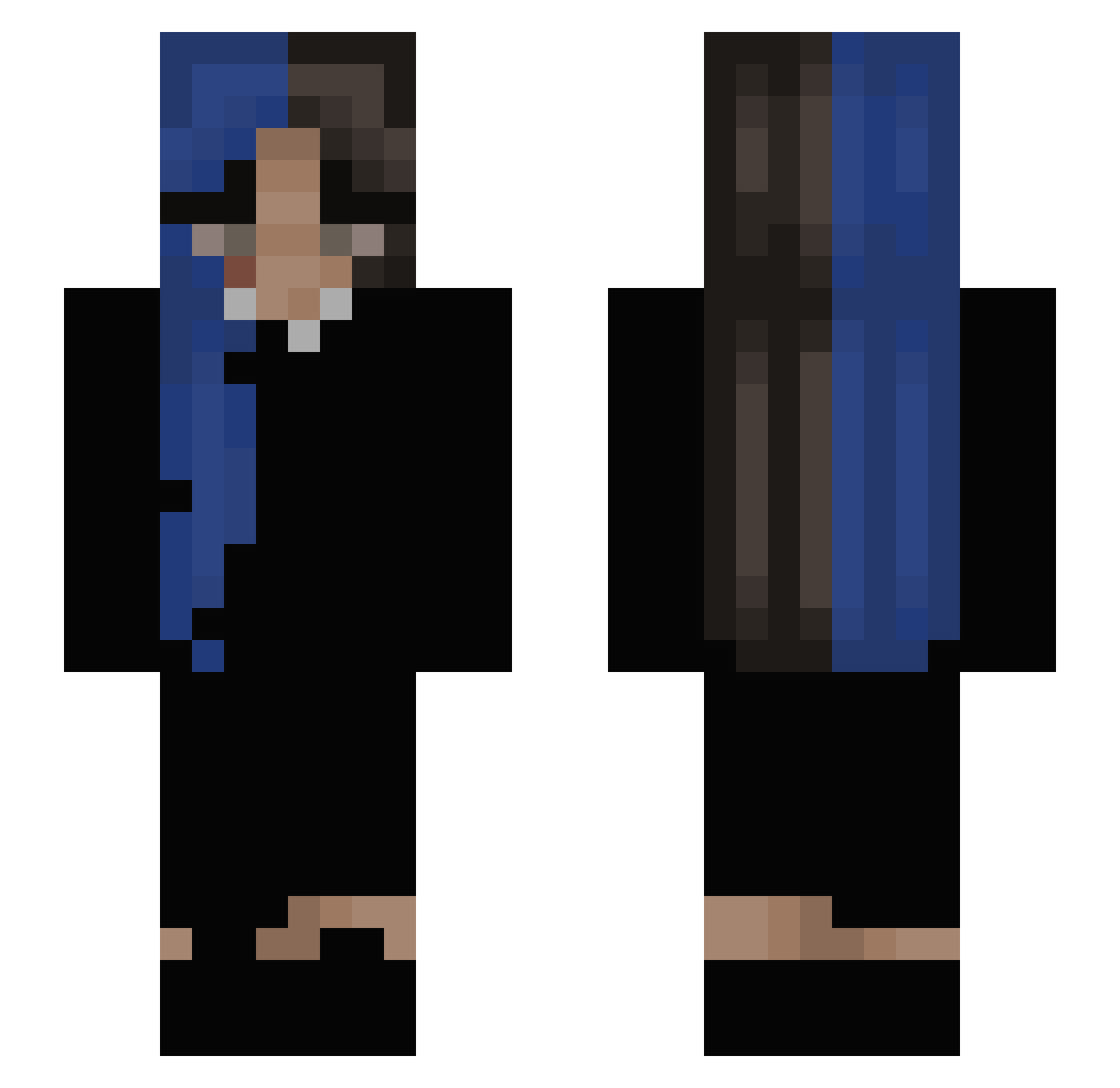 thctful Minecraft skin, front and back view
