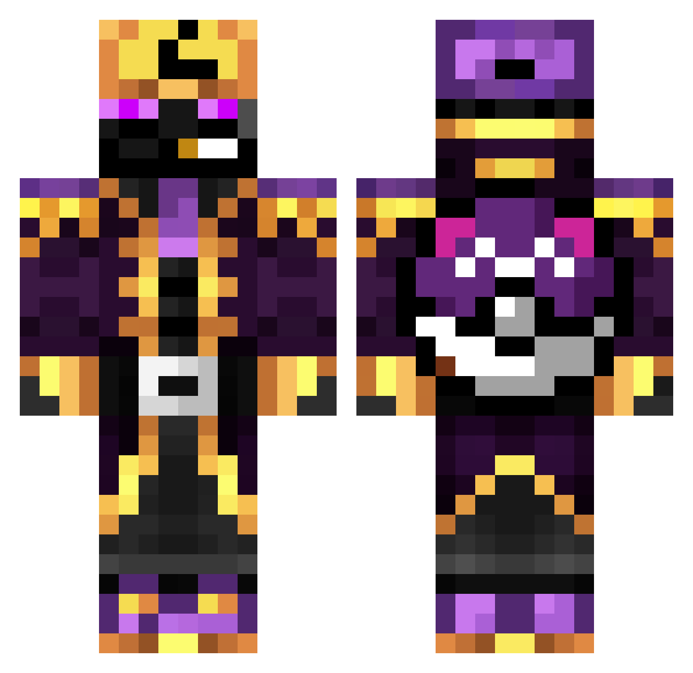 SuperiorRenx Minecraft skin, front and back view