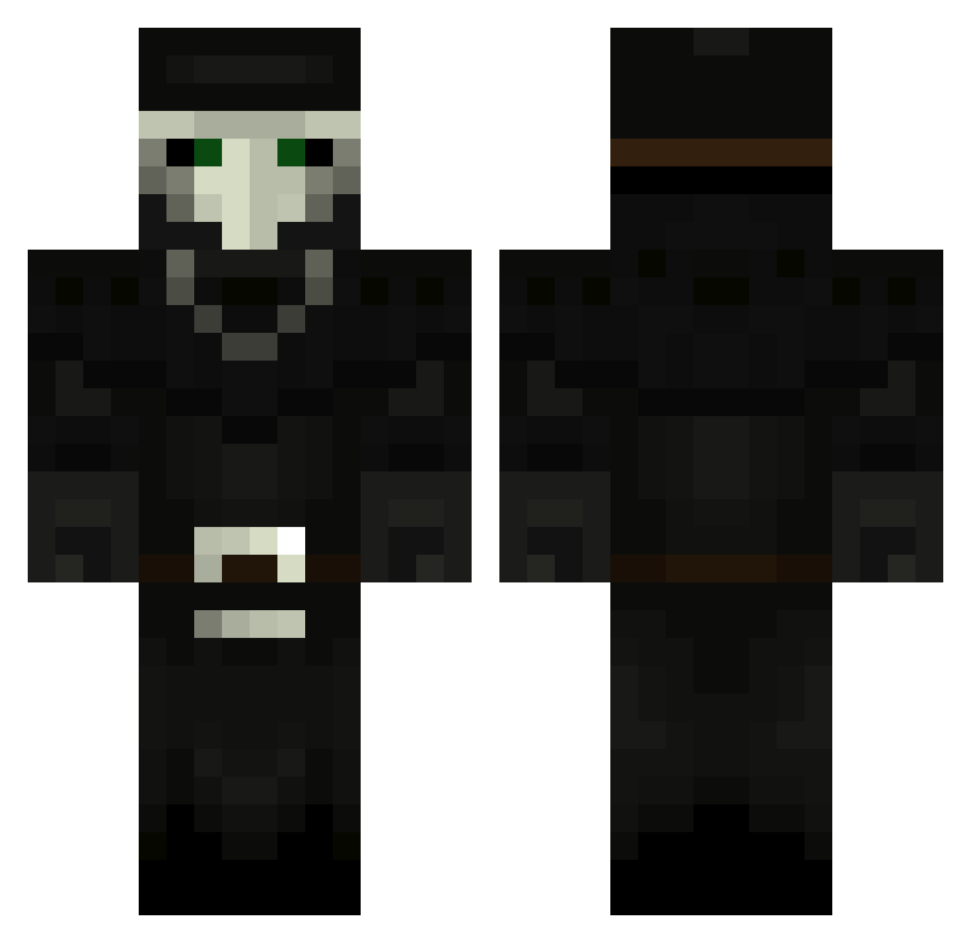 KUTCK Minecraft skin, front and back view