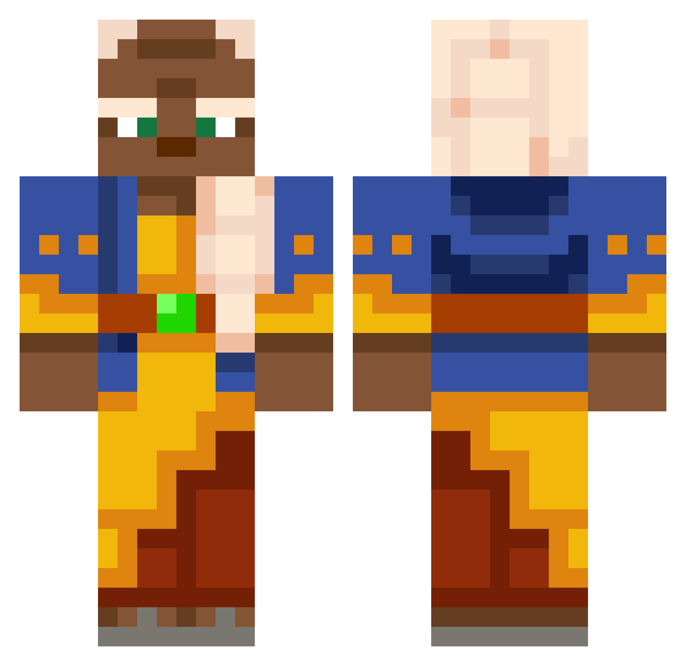 Kelvins2005 Minecraft skin, front and back view