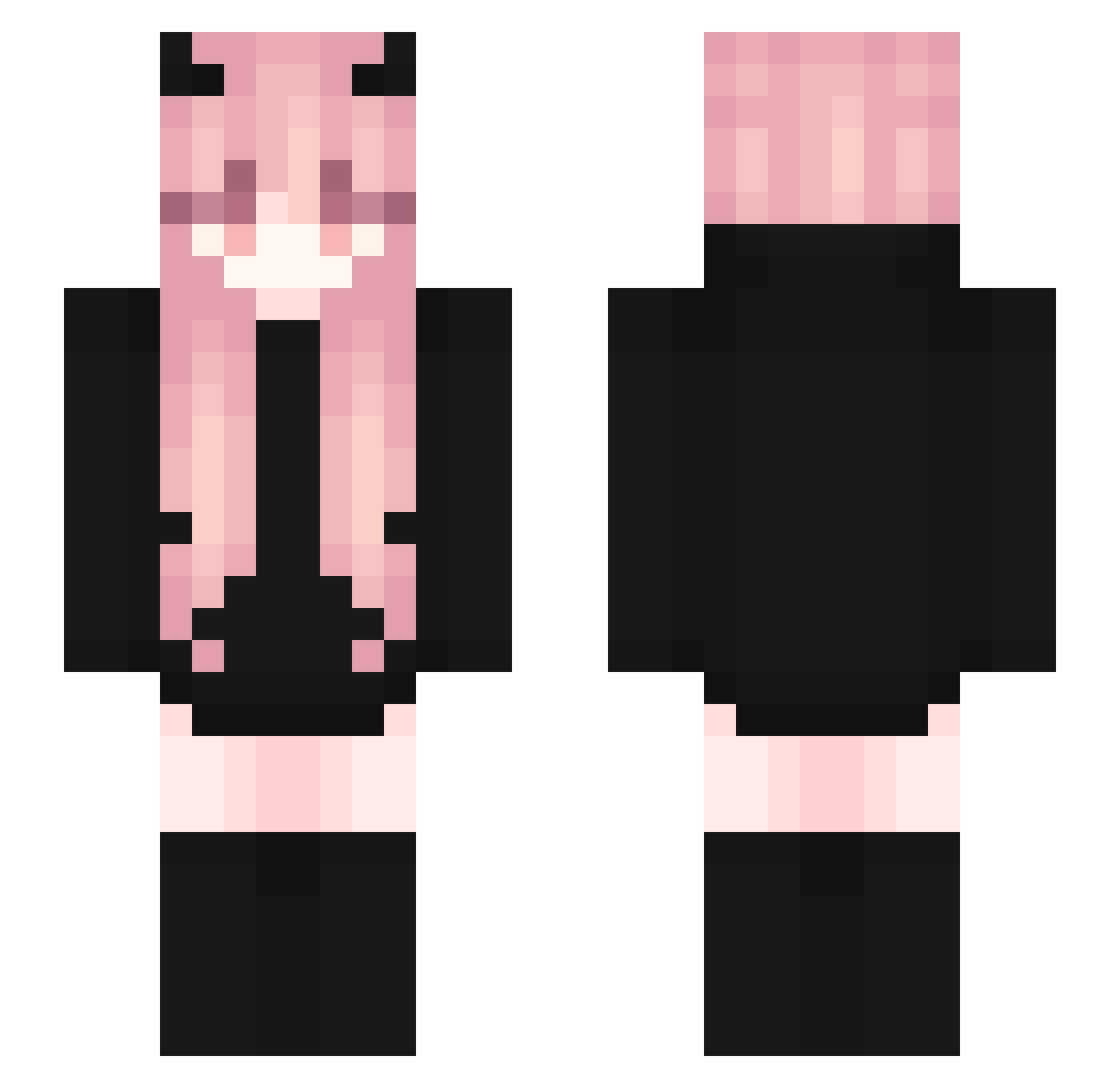 zebra_elo Minecraft skin, front and back view