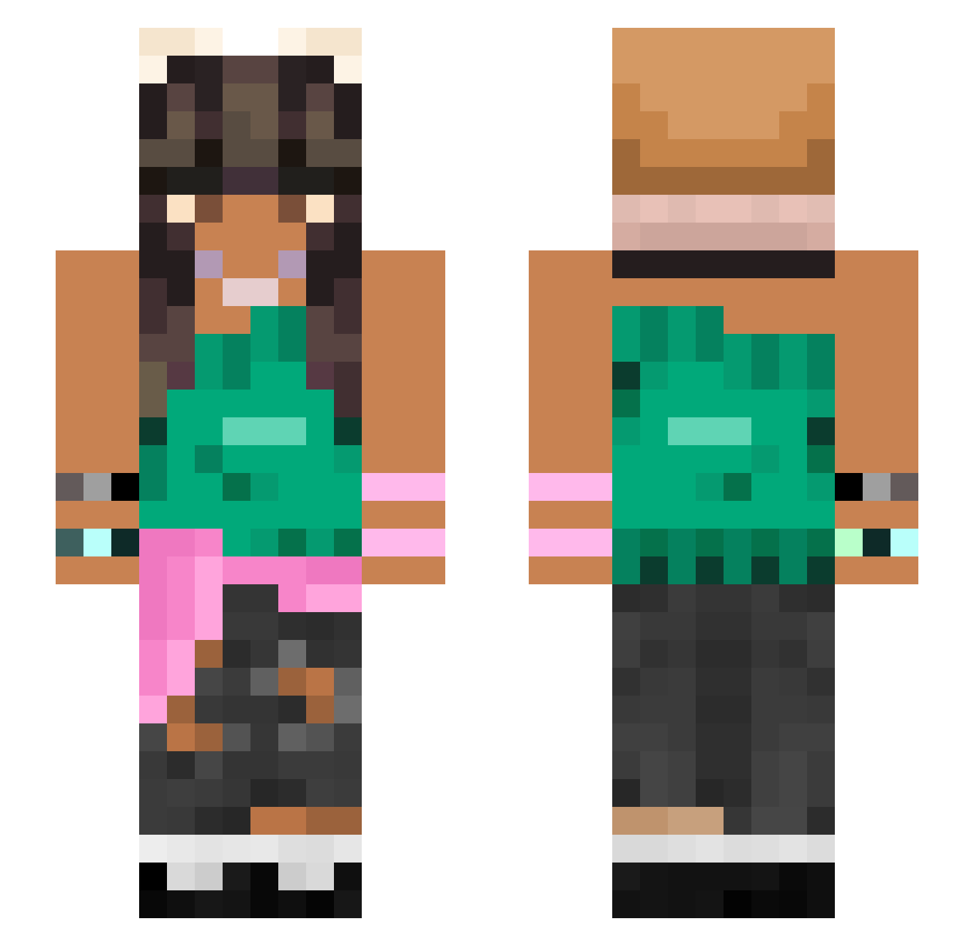 stqrphobia Minecraft skin, front and back view