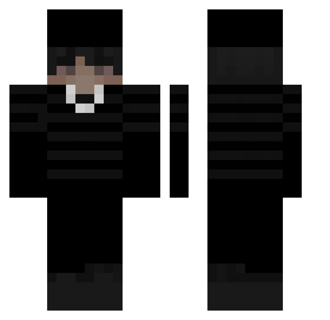 RofusNu Minecraft skin, front and back view