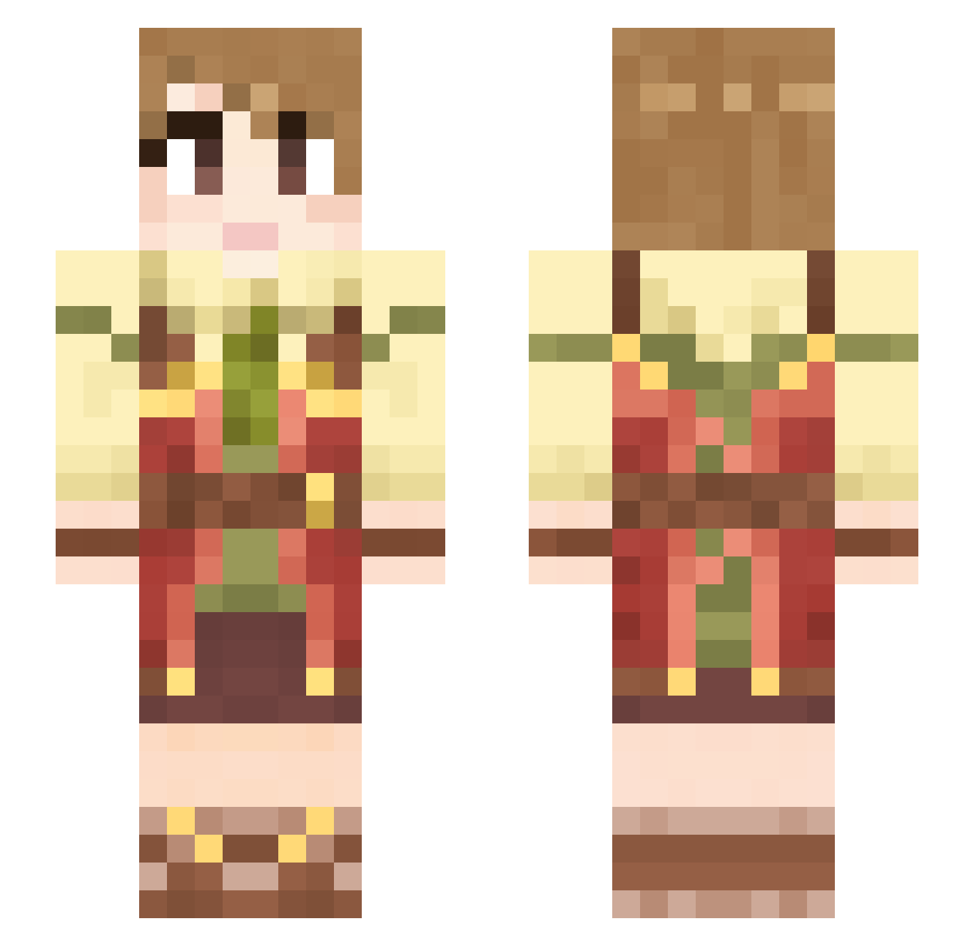 Recette_L Minecraft skin, front and back view