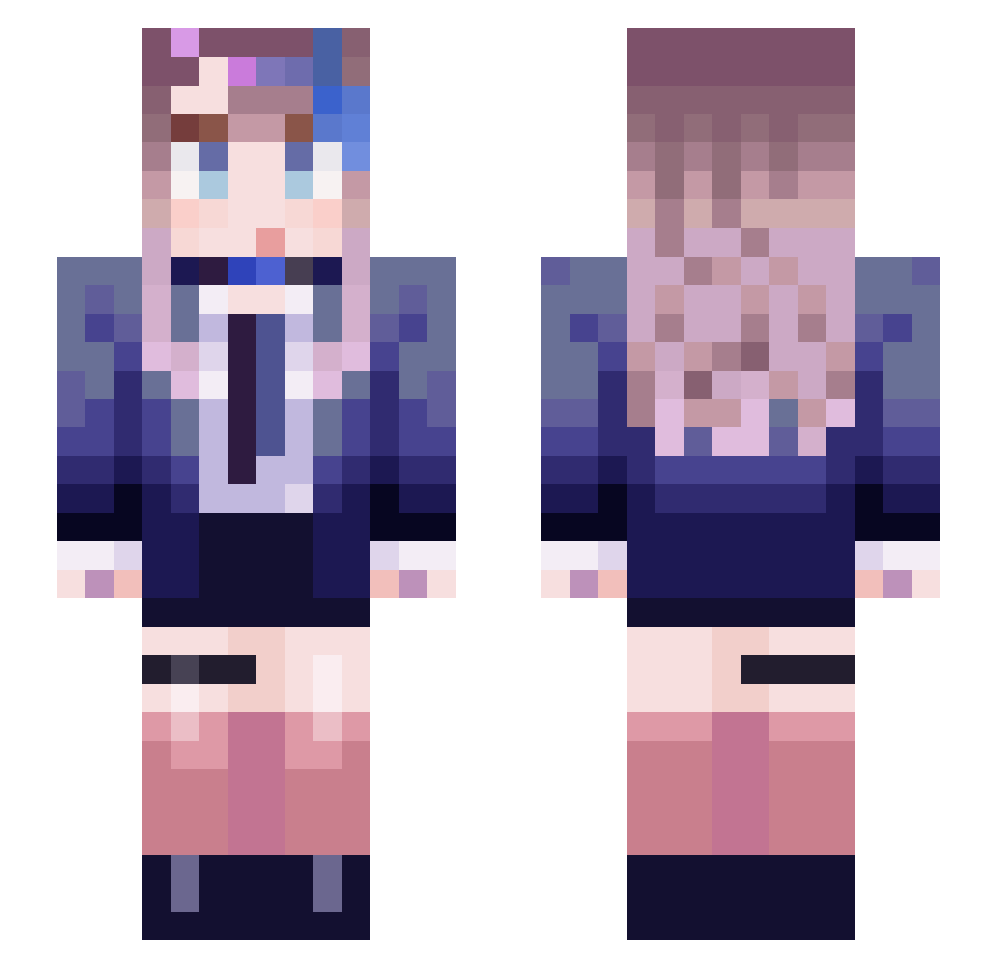 SulBeee Minecraft skin, front and back view