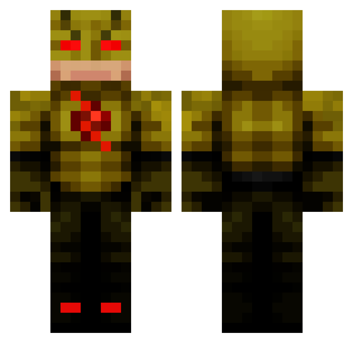 GTAraj Minecraft skin, front and back view
