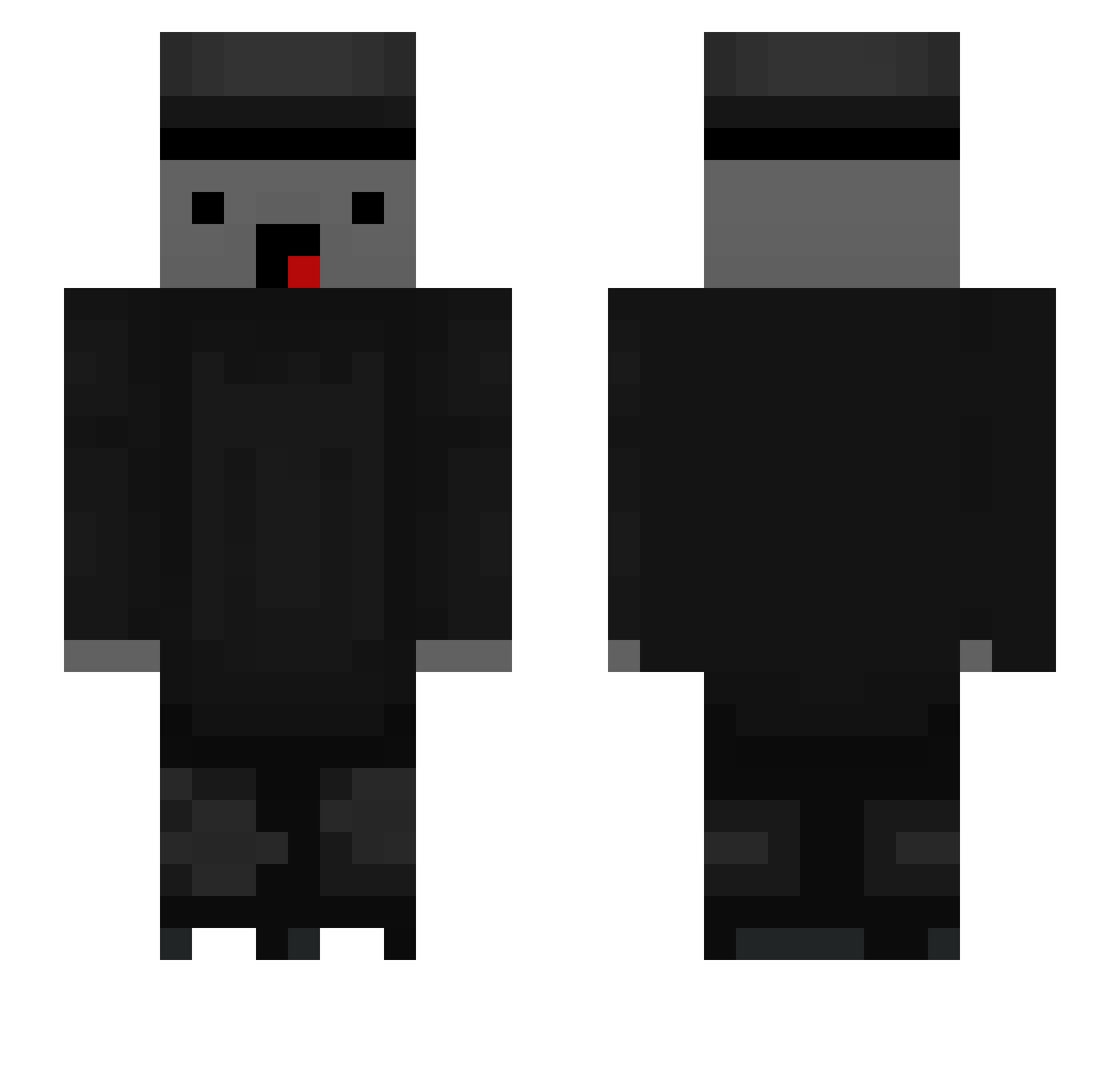 Toyrn Minecraft skin, front and back view