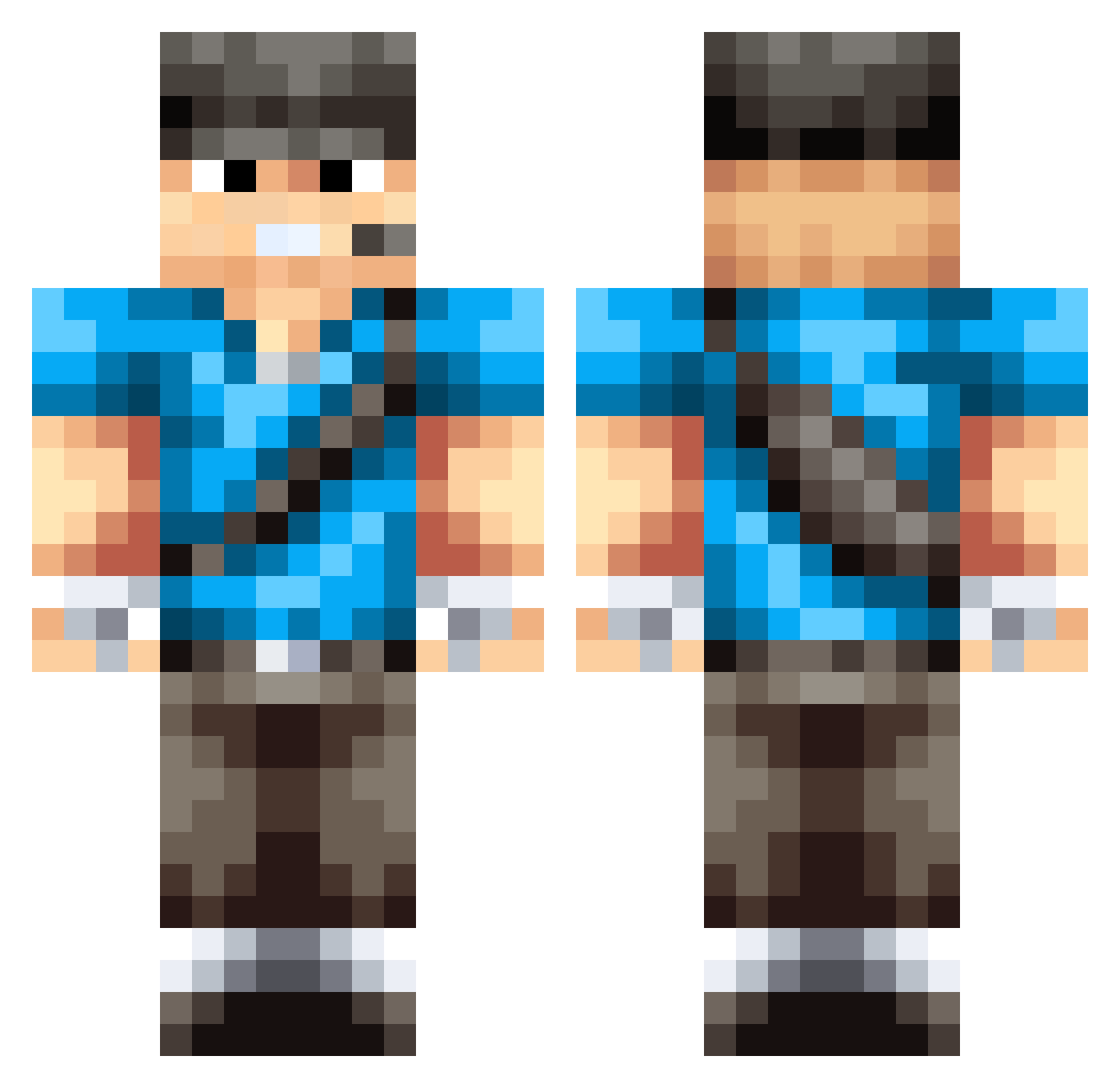 Barinovf Minecraft skin, front and back view