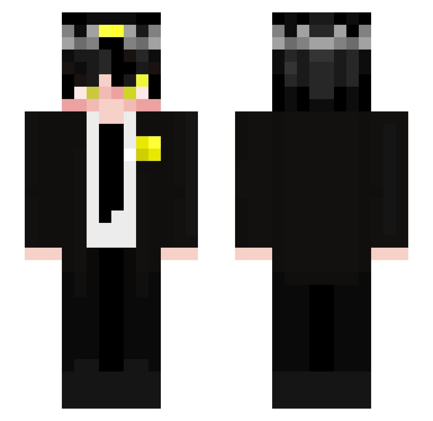 Tunezeke Minecraft skin, front and back view