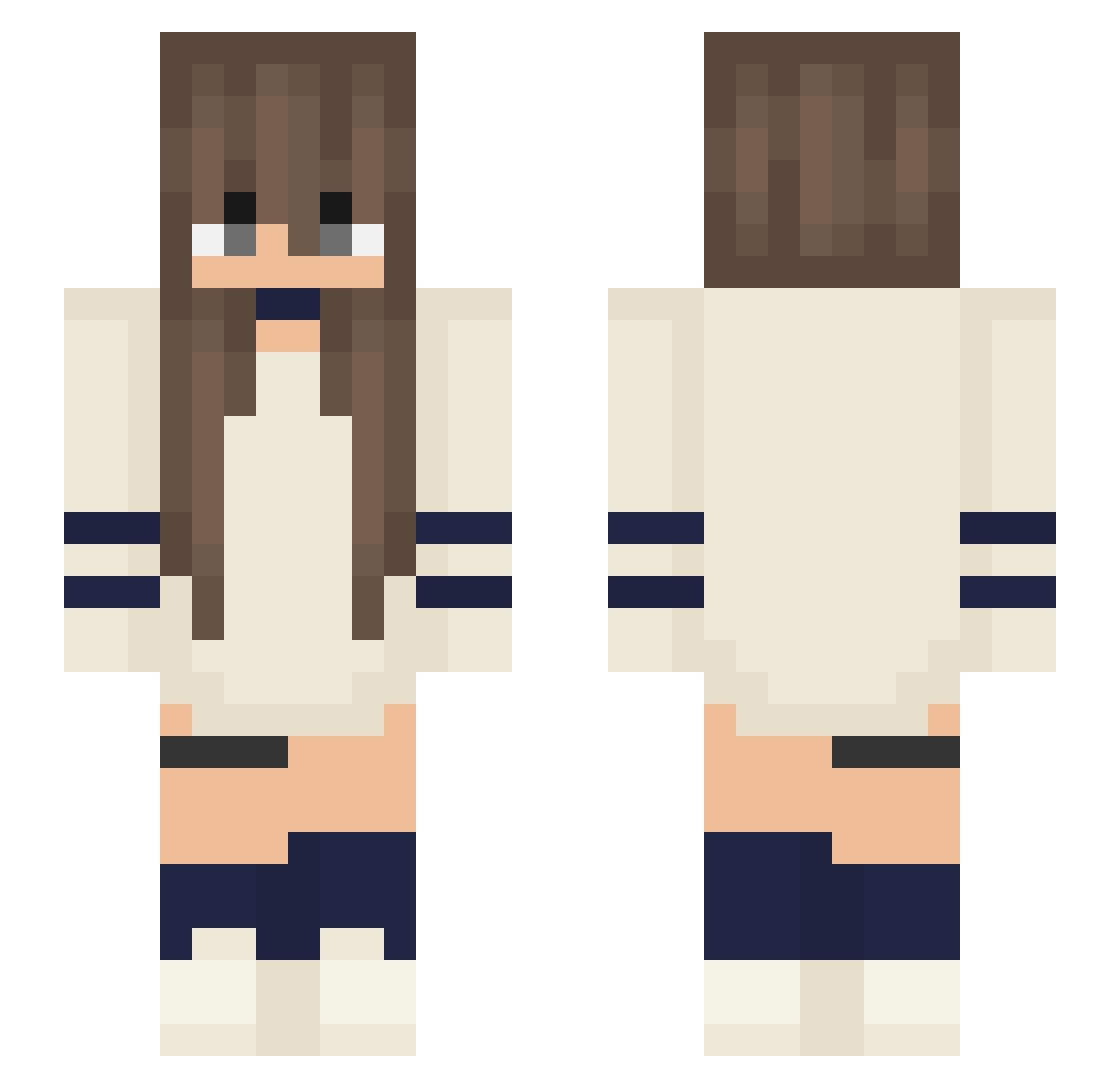 verbxute Minecraft skin, front and back view