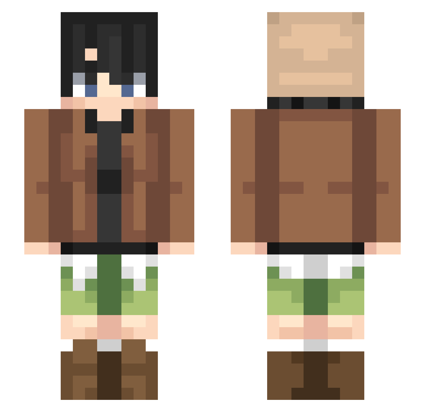 Ragearray Minecraft skin, front and back view