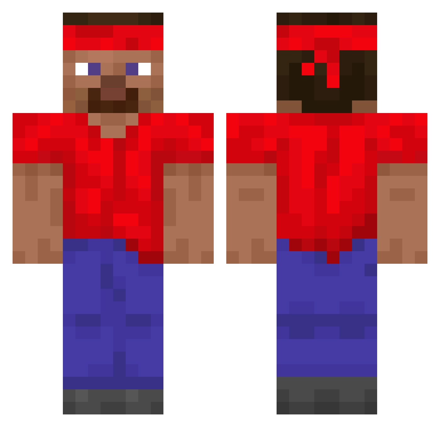 SkillmasterA3 Minecraft skin, front and back view