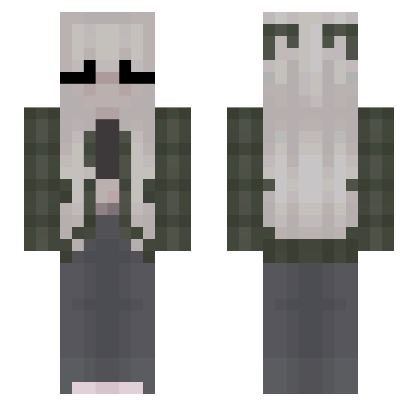 skywlar Minecraft skin, front and back view