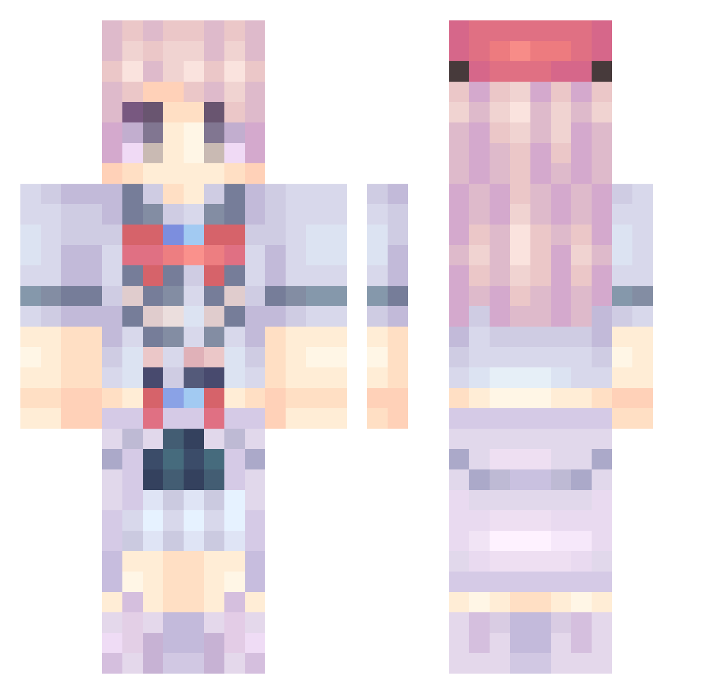 zhang7 Minecraft skin, front and back view