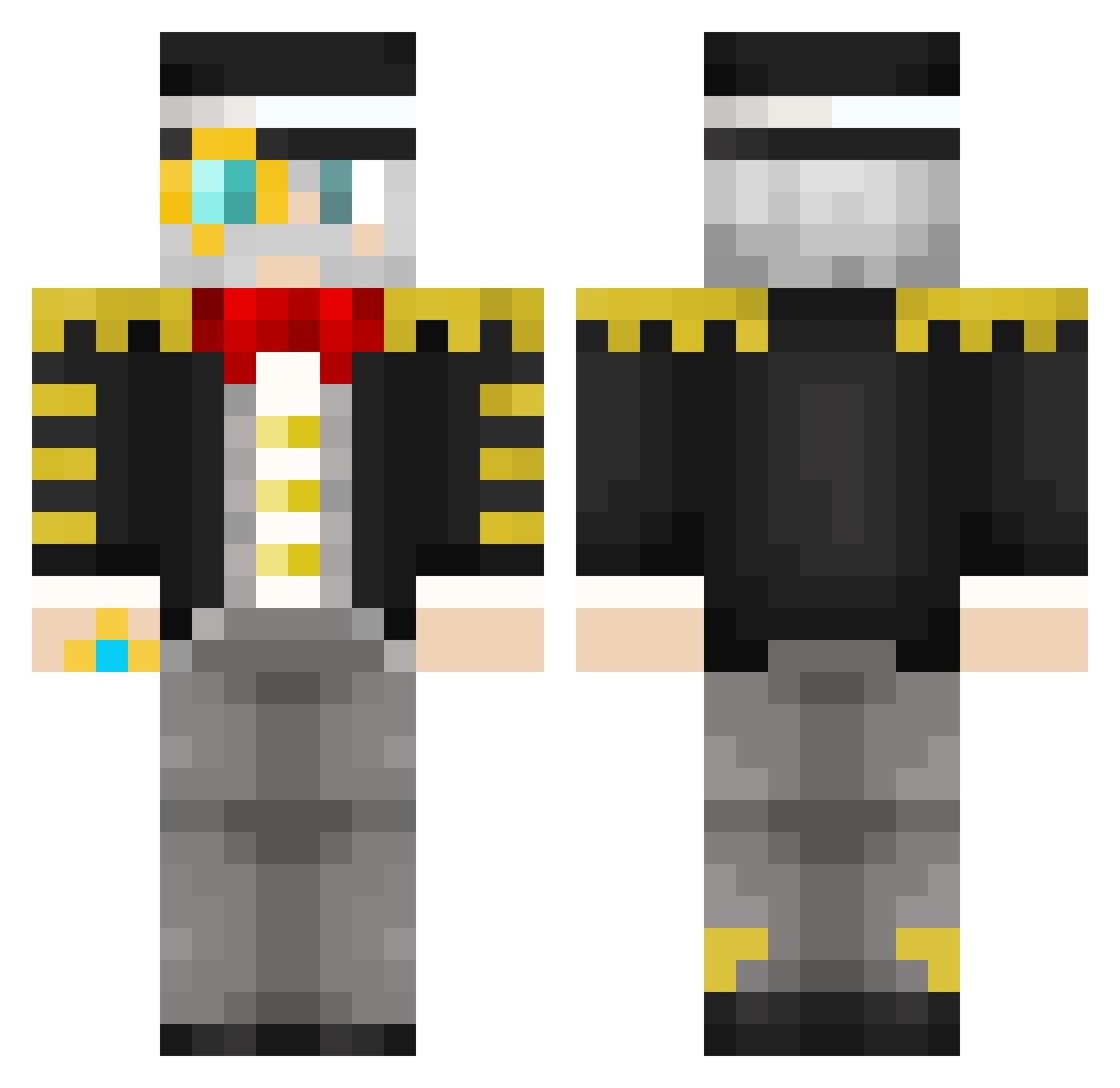 Systemless Minecraft skin, front and back view